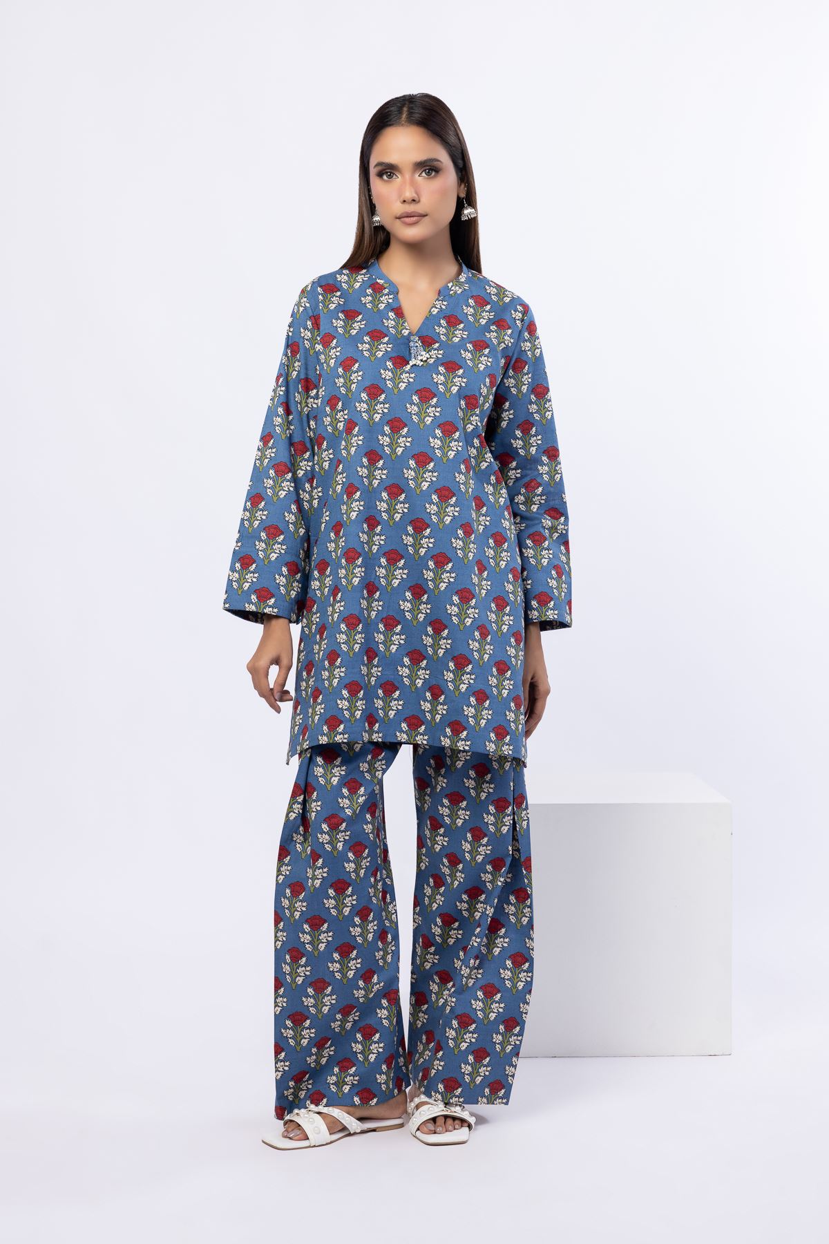 Printed Crosshatch Poplin Pants - OTD4-EX24-03BA-VG