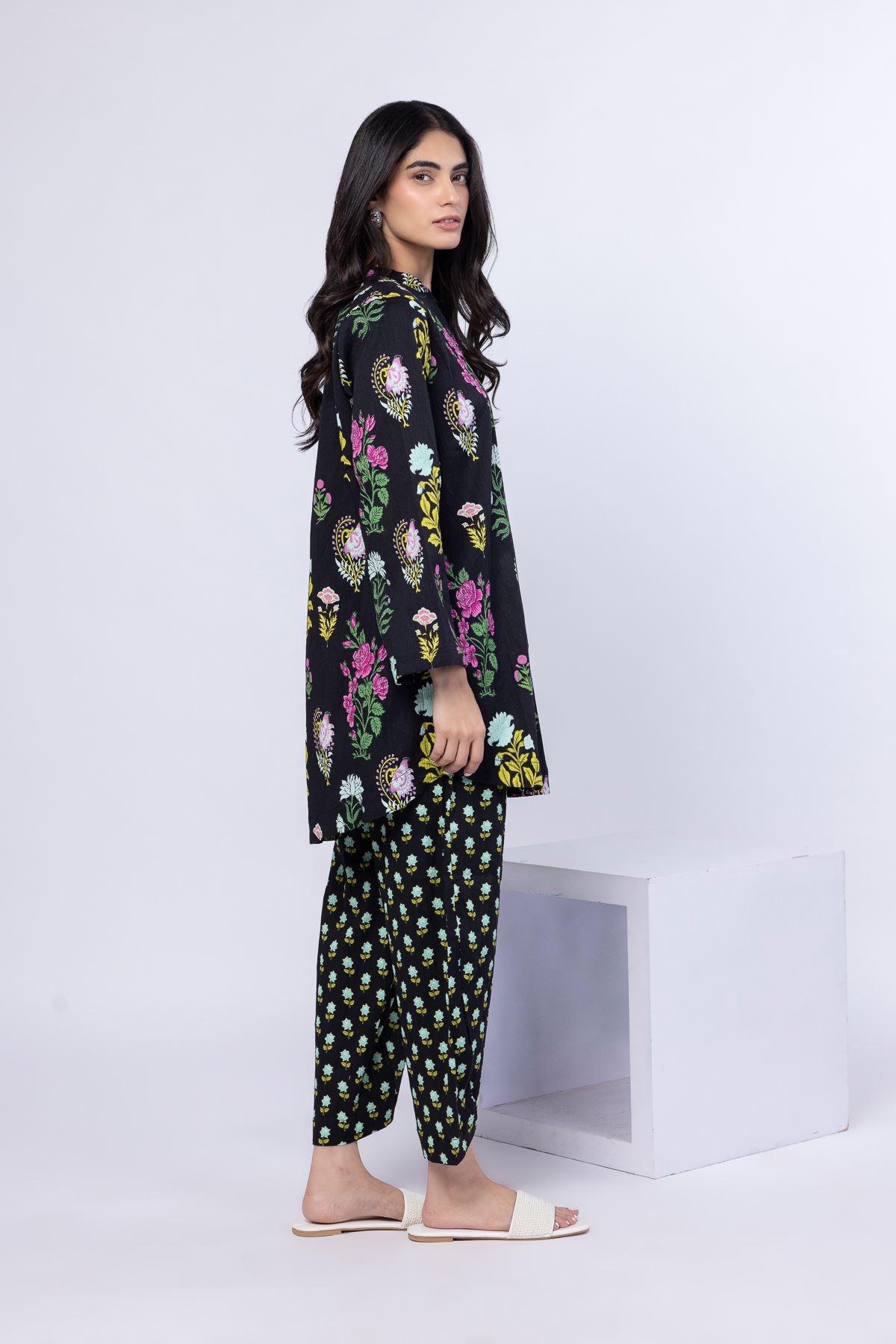 Printed Ripple Crinkle Pants - 25-05E57-07BA-VG