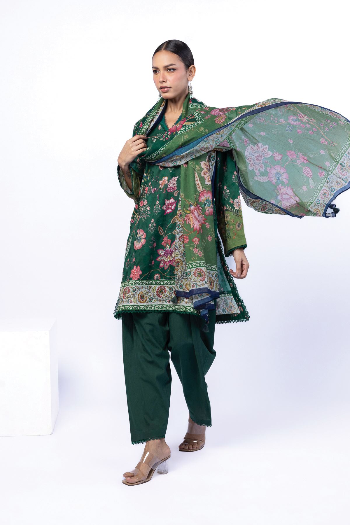 Printed Broshia Fabrics 3 Piece - A113-26-111EE1-VG