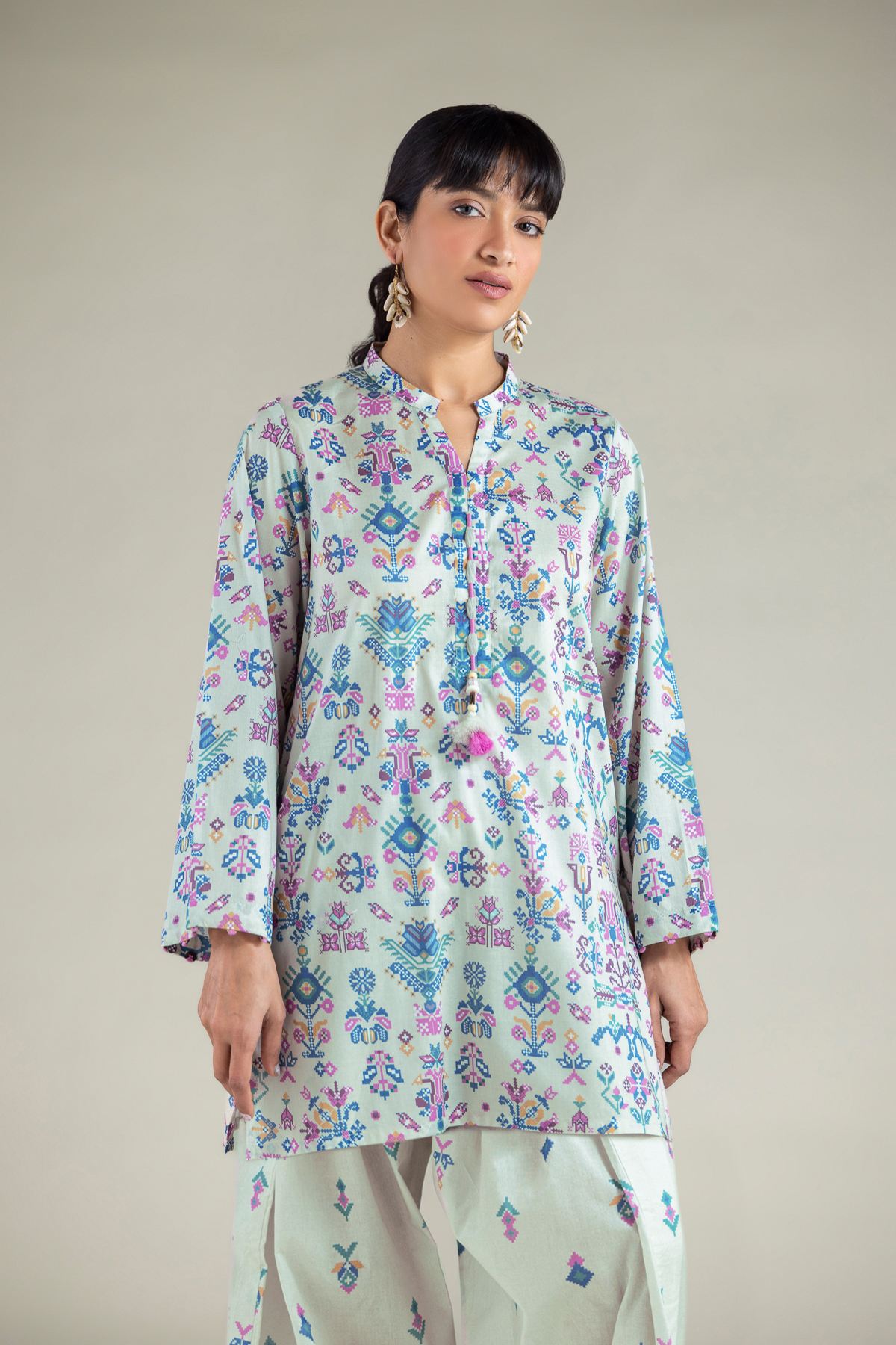 Printed Cambric Fabrics 2 Piece | Top and Bottom - T-A33-26-206FJ1-VG