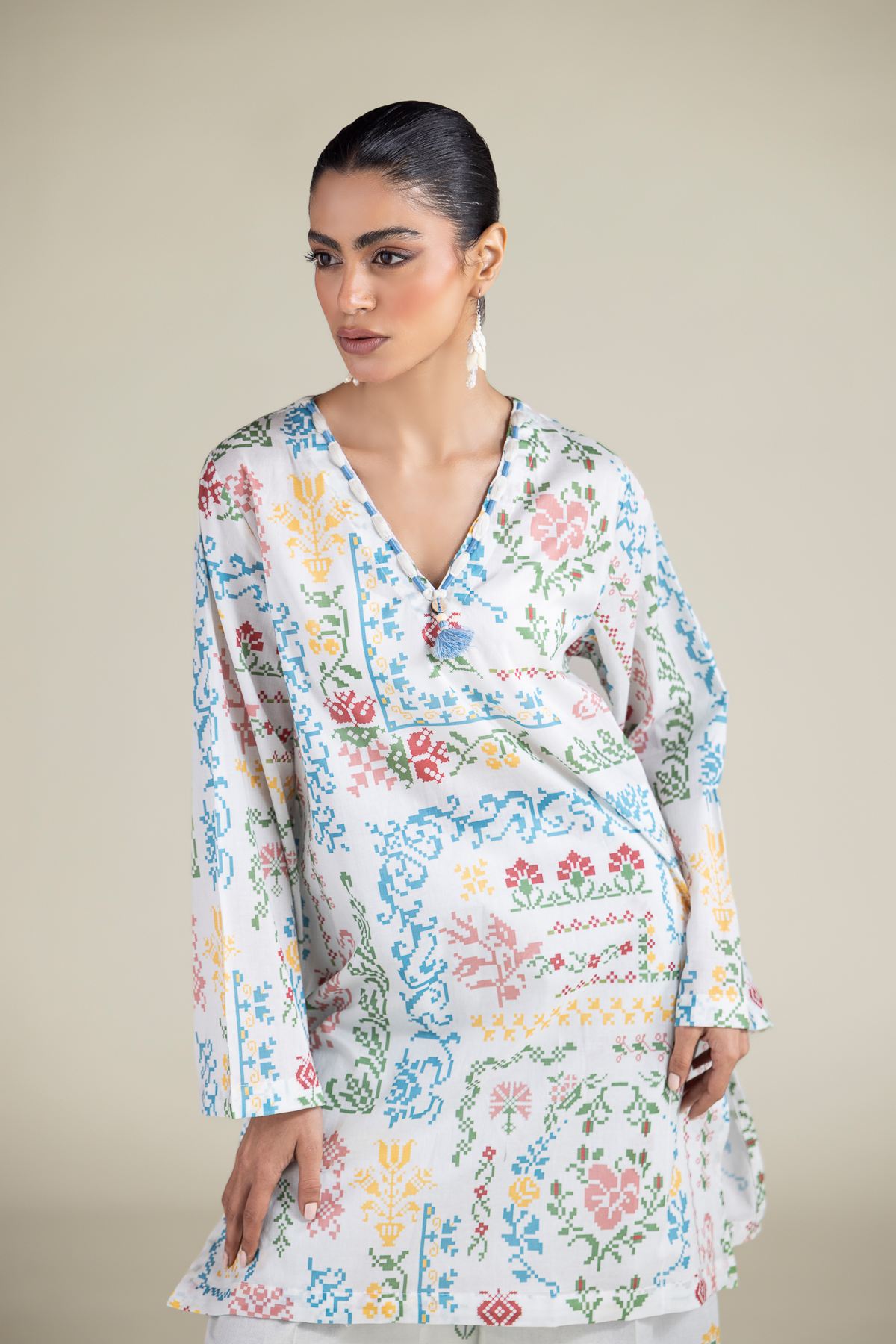 Printed Cambric Fabrics 2 Piece | Top and Bottom - A11-26-117FF1-VG