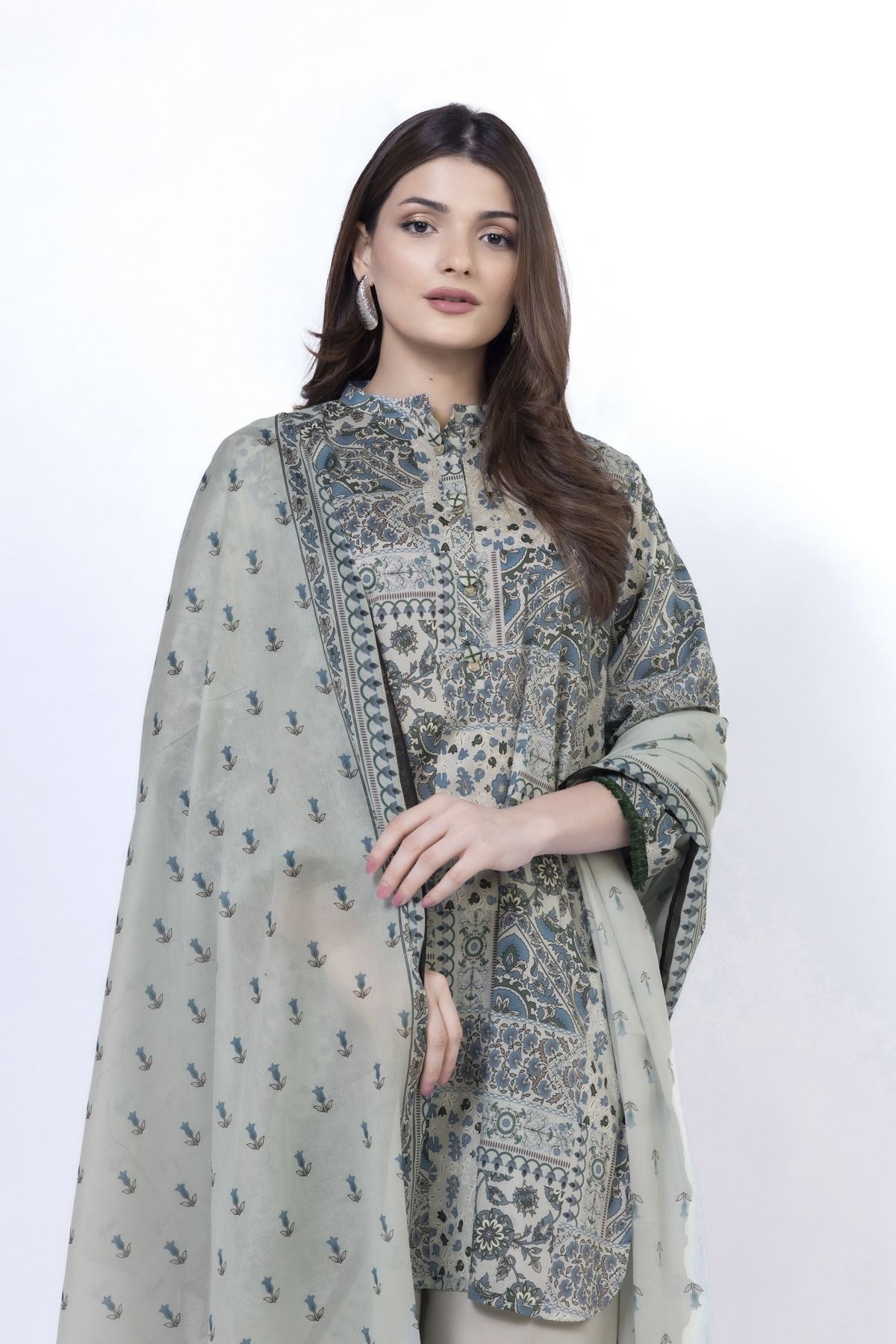 Printed Lawn Fabrics 3 Piece - KW38A-VG