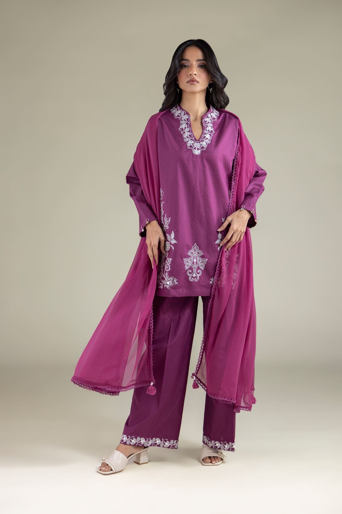 Embroidered Chiffon Embroidered Dupatta - 1-26-127-A-E-VG