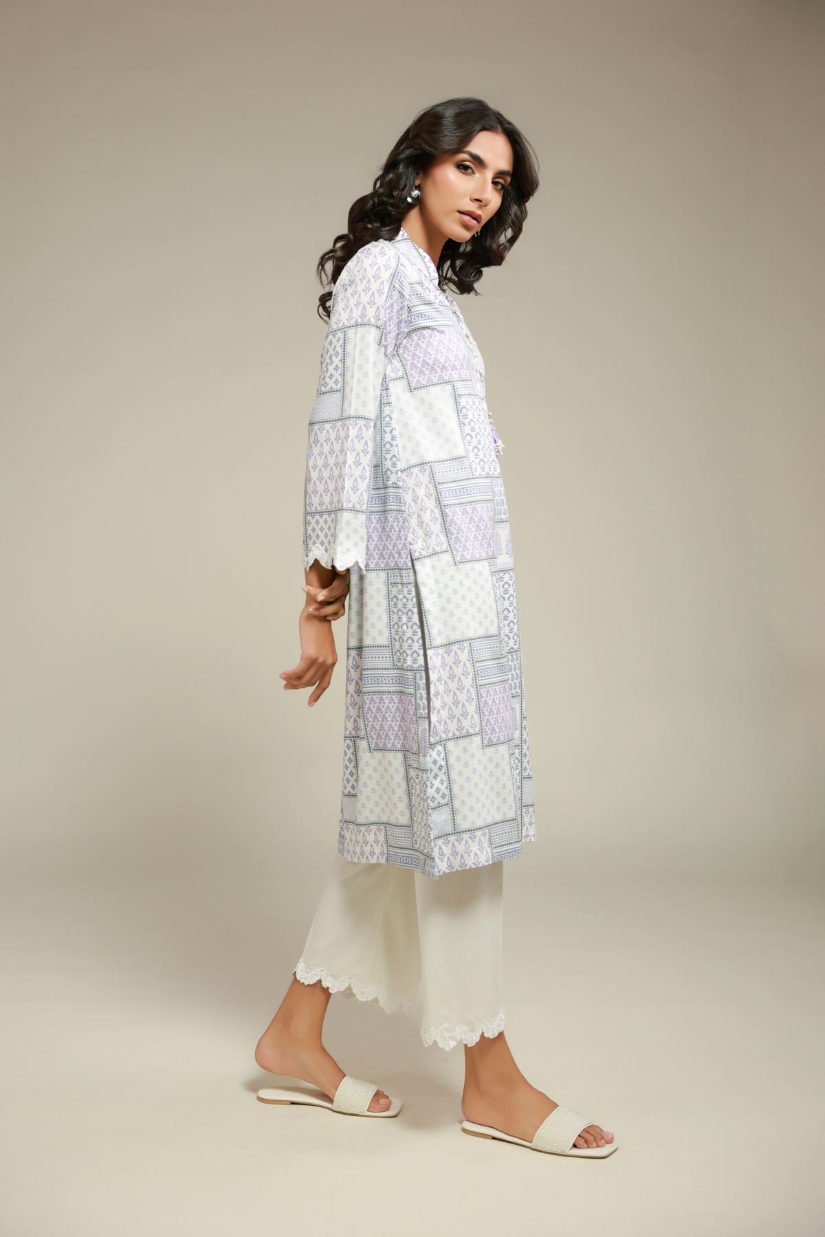 Embroidered Viscose Pants - 1-26-105-A-E-VG