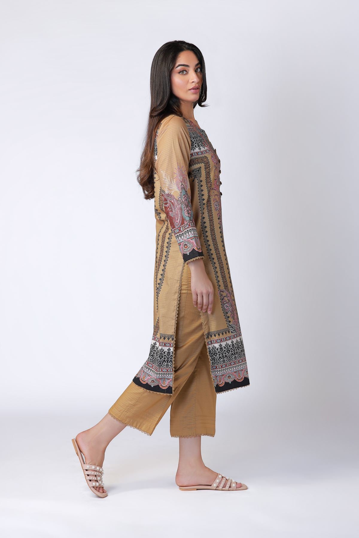 Printed Cotton Dobby Kurta - 25-07-7E8-11TA-VG