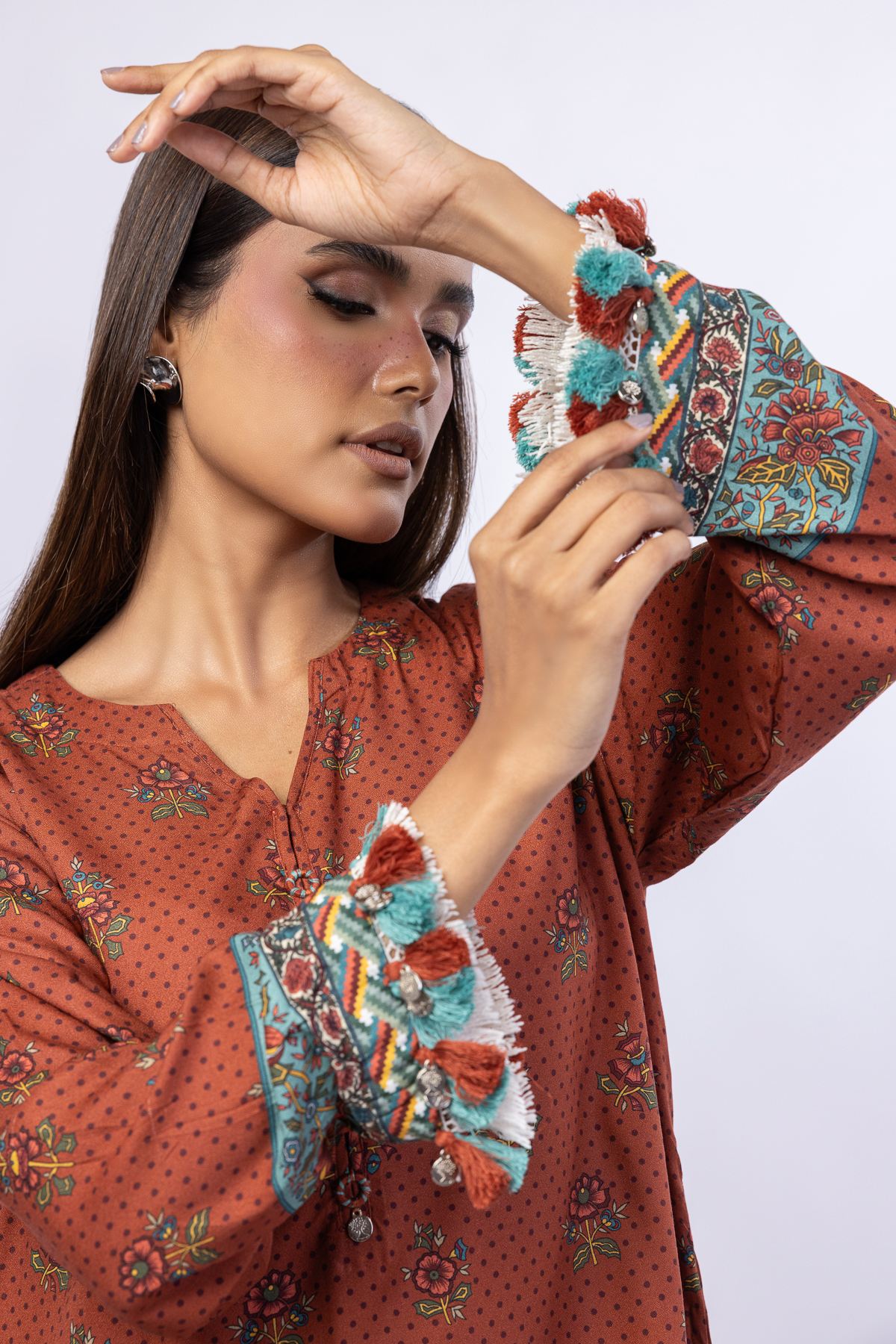 Printed Viscose Crepe Kurta - 25-09-9S1-04TA-VG