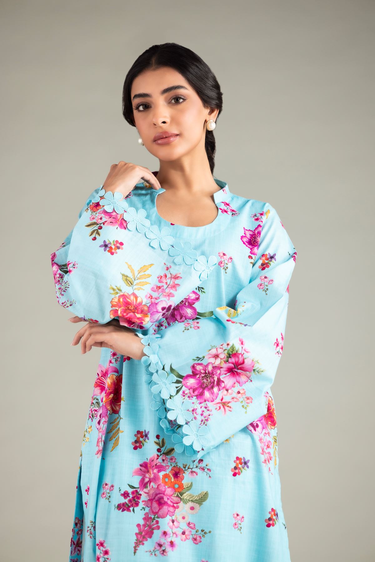 Printed Textured Cotton Kurta - 25-00-X2-08TB-VG