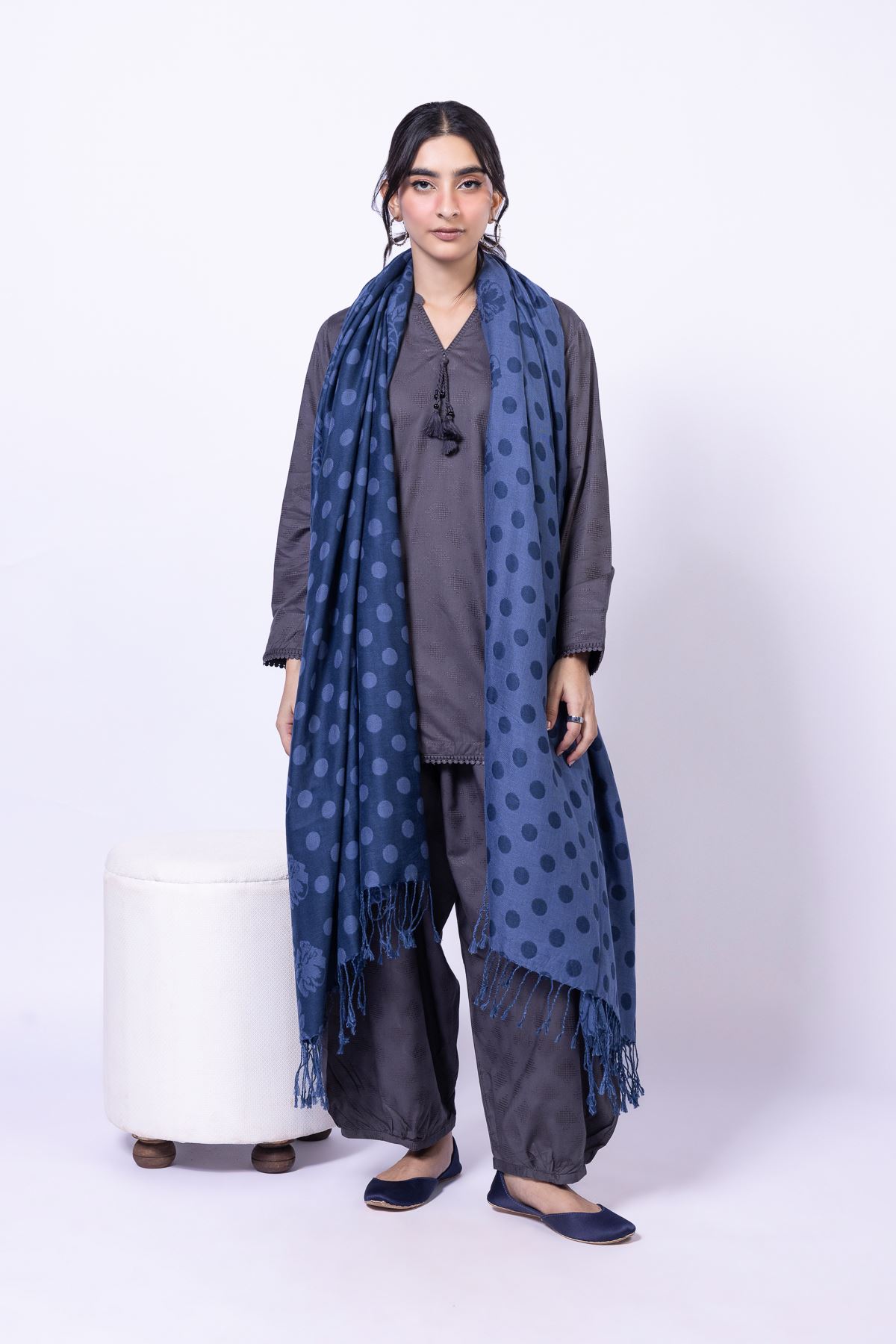 Dyed Jacquard Kurta - 25-04EX18-03TA-VG