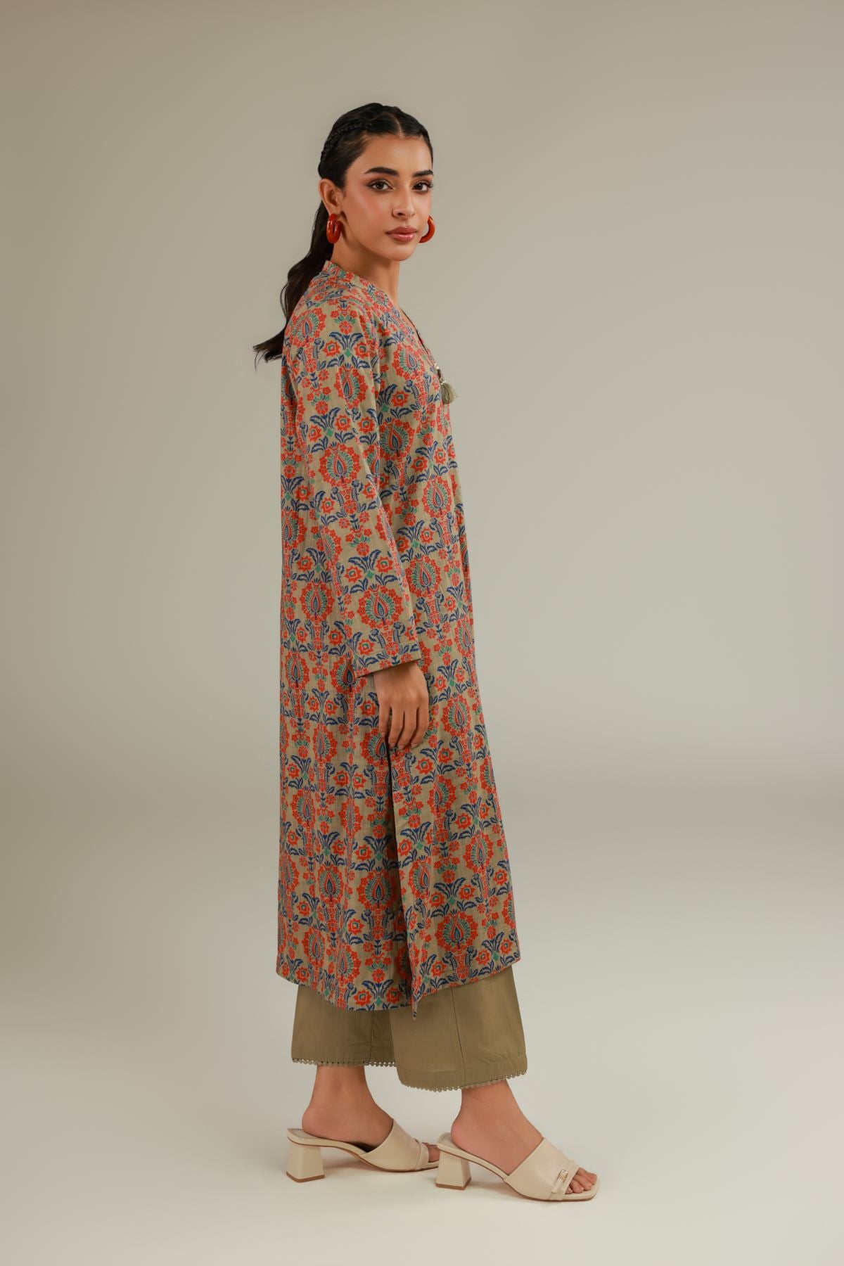 Printed Textured Cotton All-Season Cotton Pants - 1-26-110-A-H-VG