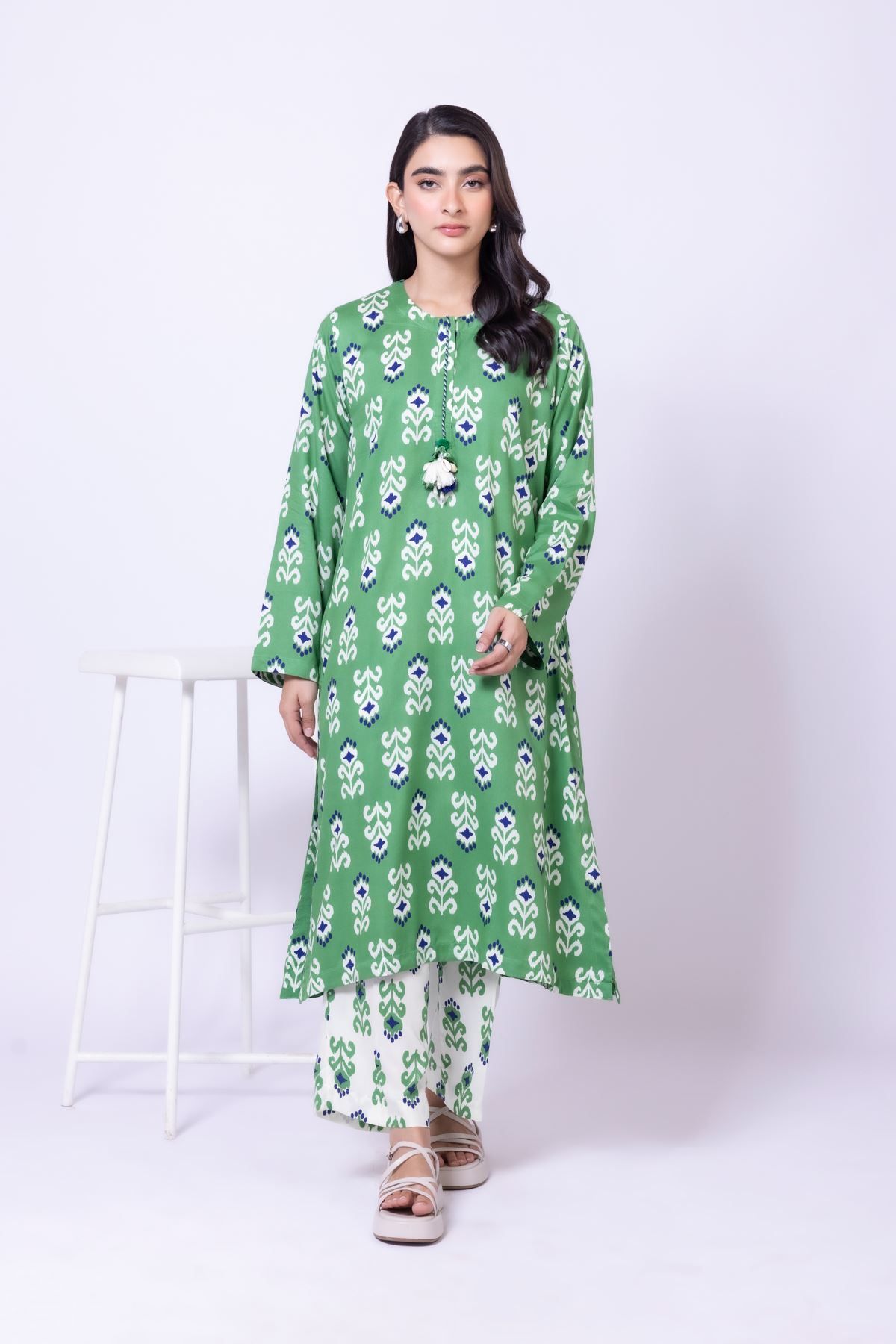 Printed Viscose Silk Pants - 25-09-10E2-03TA-VG
