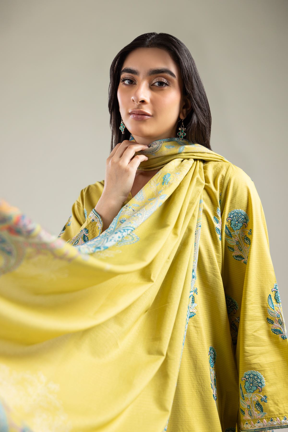 Embroidered Mesuri Floral Mesuri Dupatta - 1-26-142-A-E-VG