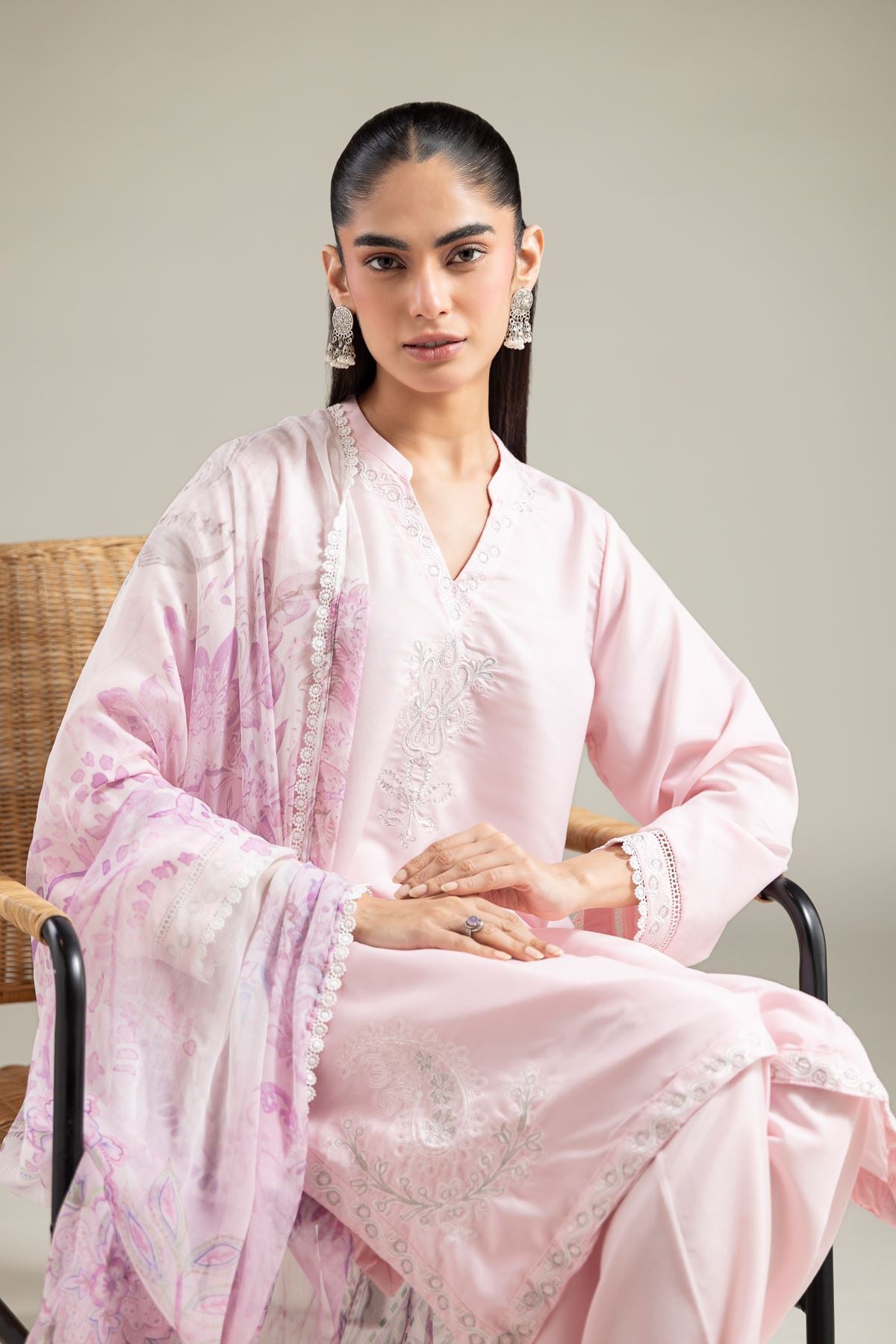 Embroidered Blended Cambric Kurta - 1-26-125-A-D-VG