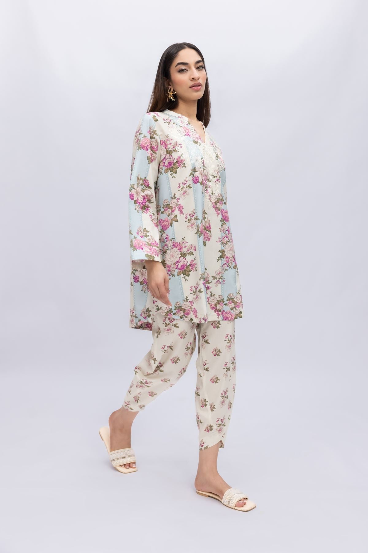 Printed Cotton Viscose Pants - 25-05E64-05BA-VG