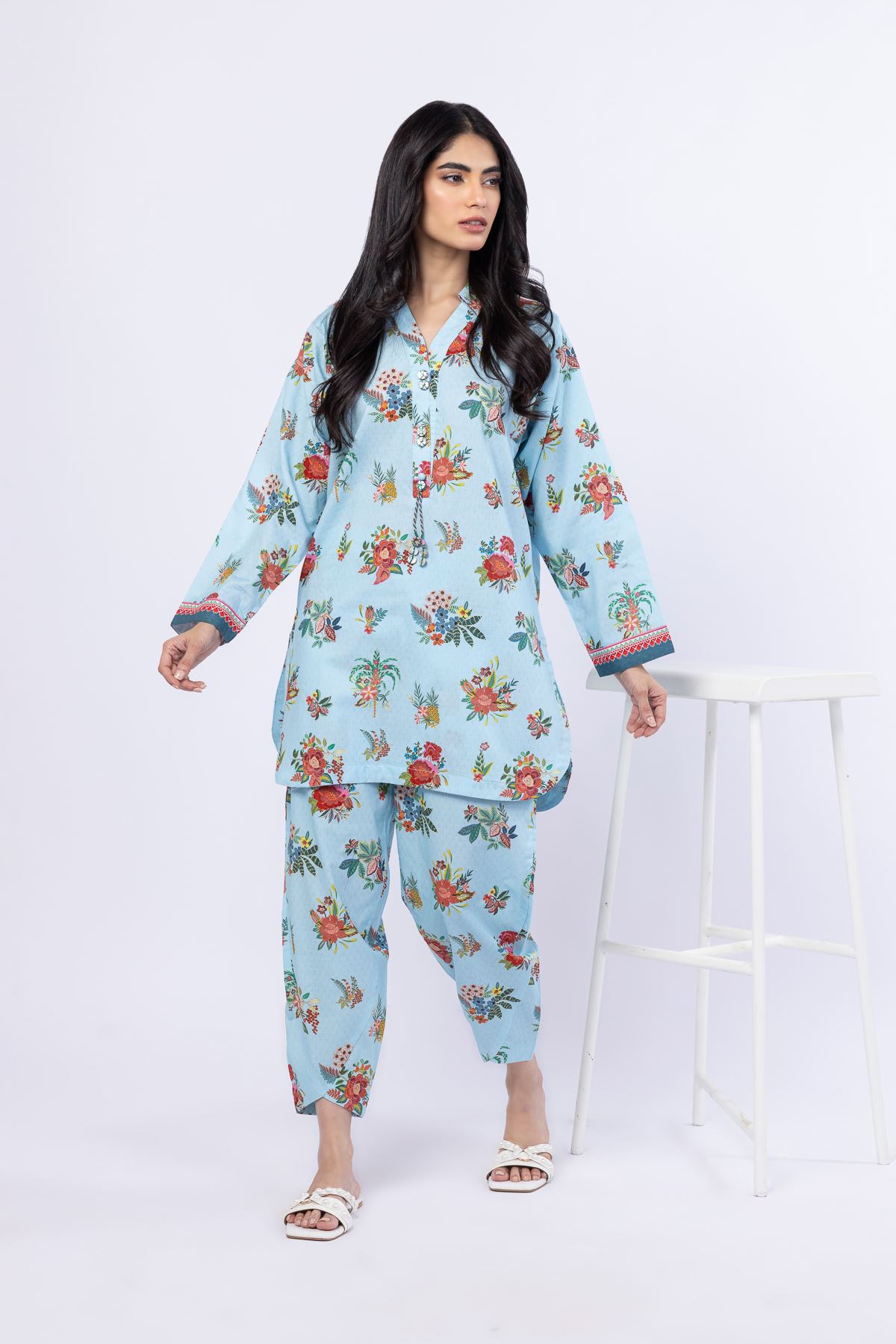 Printed Cotton Dobby Shalwar - OTD4-EX25-07BA-VG