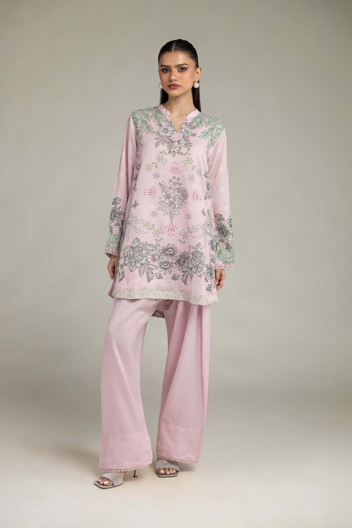 Embroidered Raw Silk Silk Solid Shalwar - 2-26-208-A-F1-VG