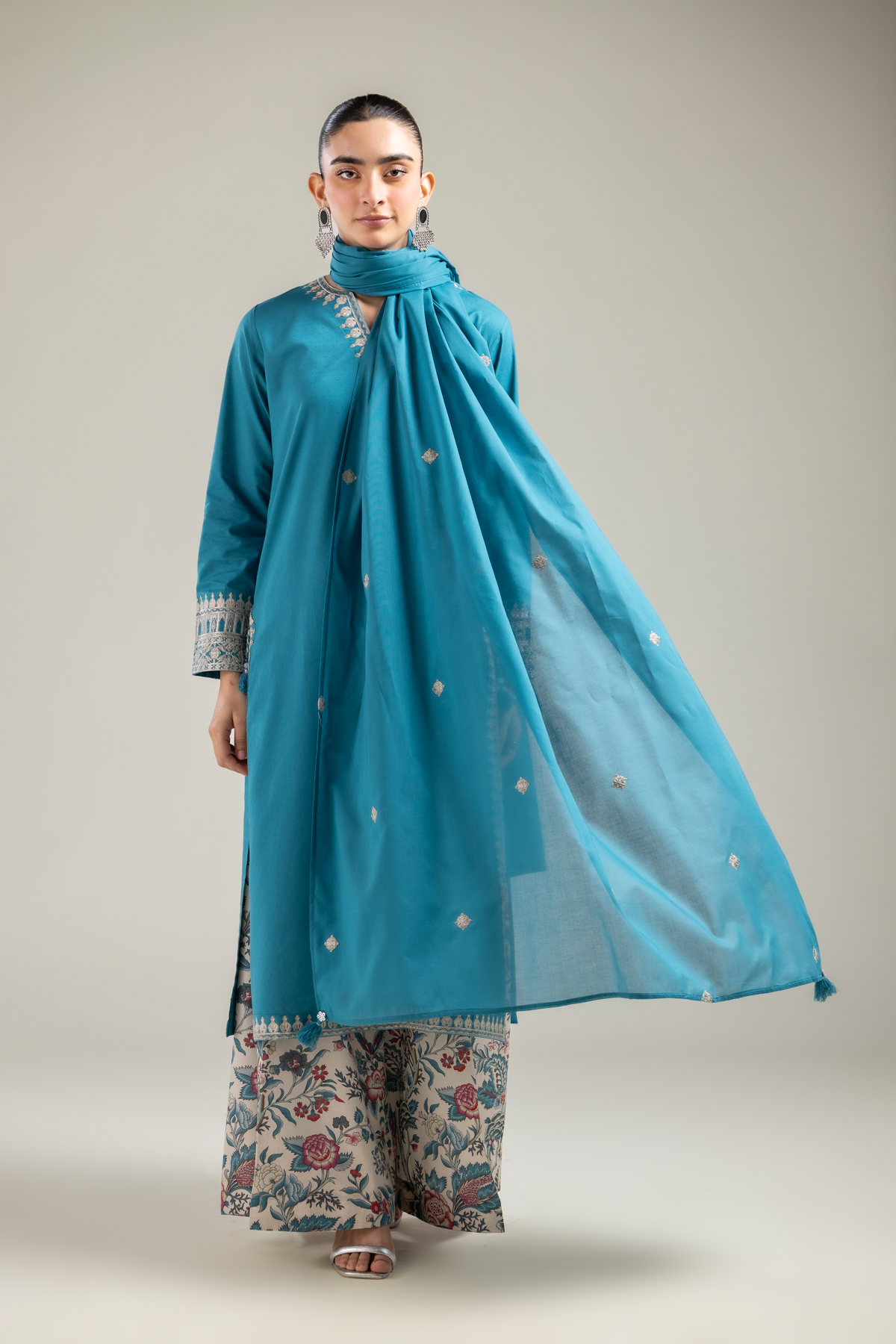 Embroidered Lawn Summer Lawn Dupatta - 1-26-121-A-C-VG