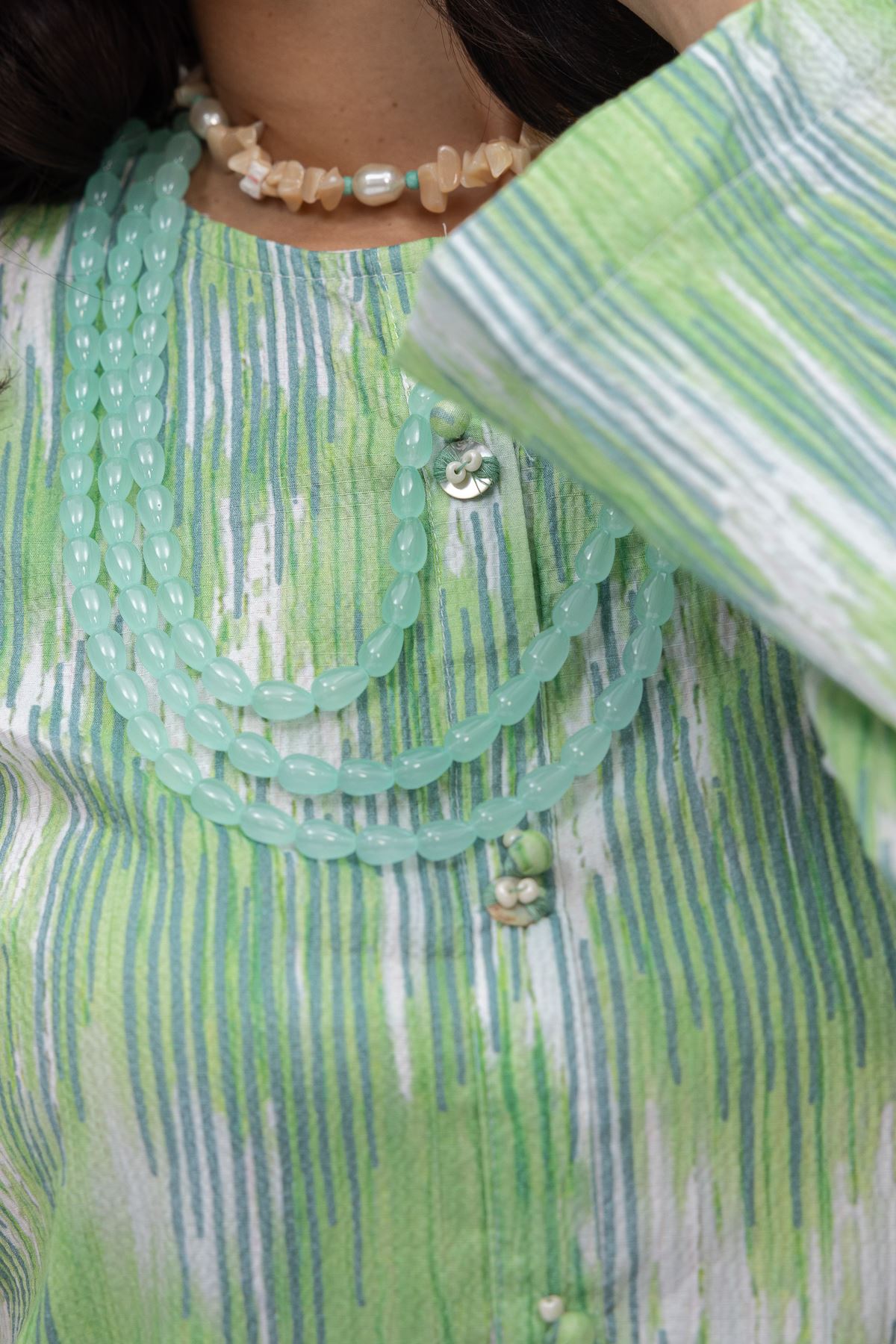Printed Ripple Crinkle Abstract Cotton Kurta - 1-26-101-A-D-VG