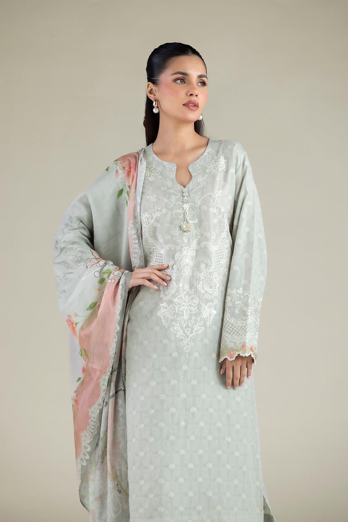 Embroidered Broshia Tailored 3-Piece Broshia - 1-26-224-C-E2-VG