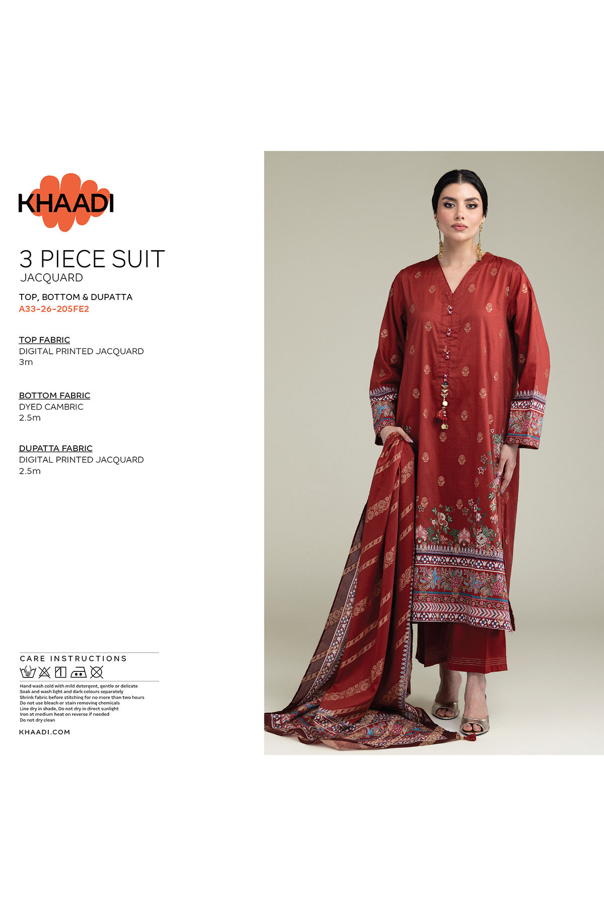Printed Jacquard Fabrics 3 Piece - T-A33-26-207FD1-VG
