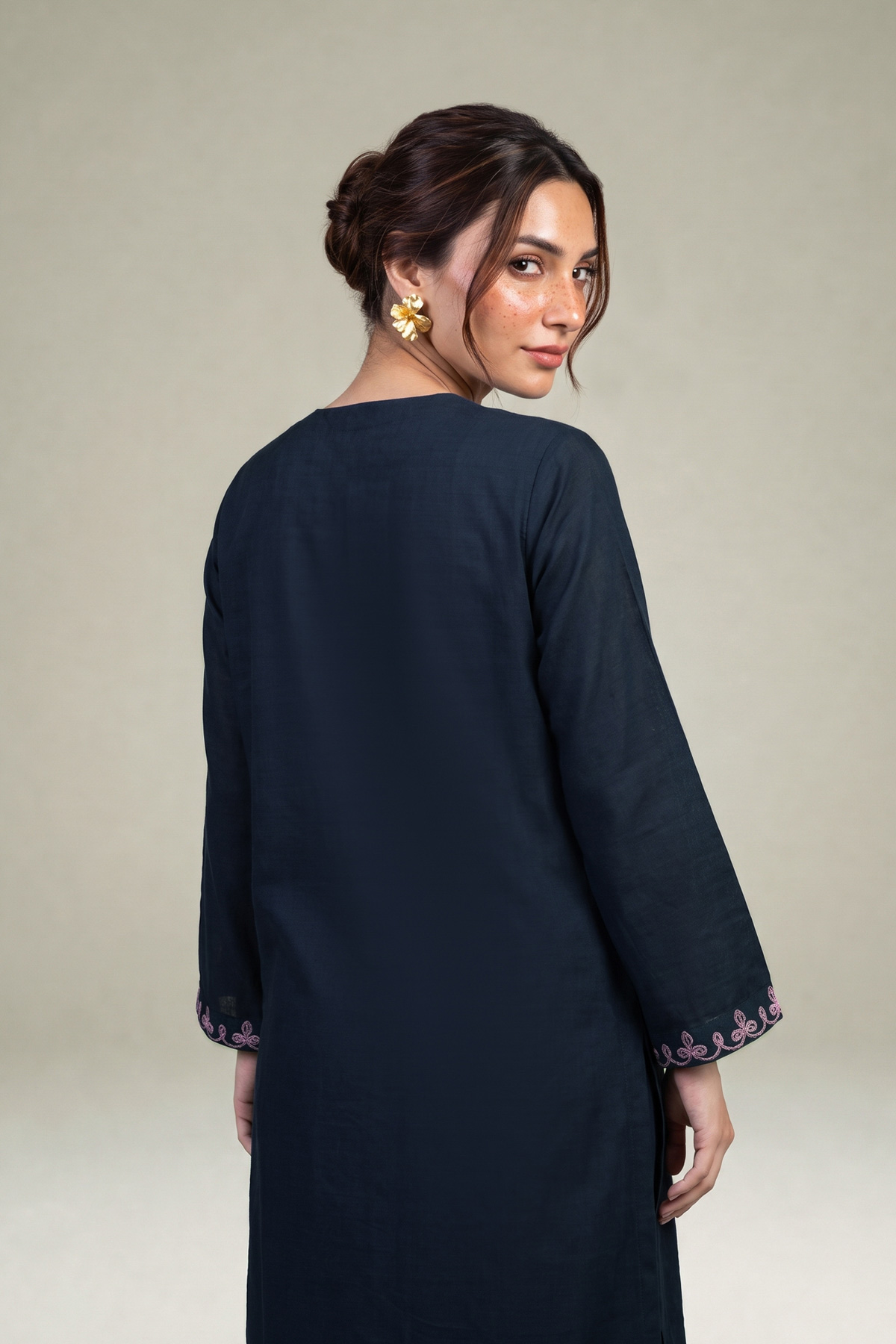 Embroidered Light Khaddar Fabrics 2 Piece | Top and Bottom - 1-26-457-A-C2-VG