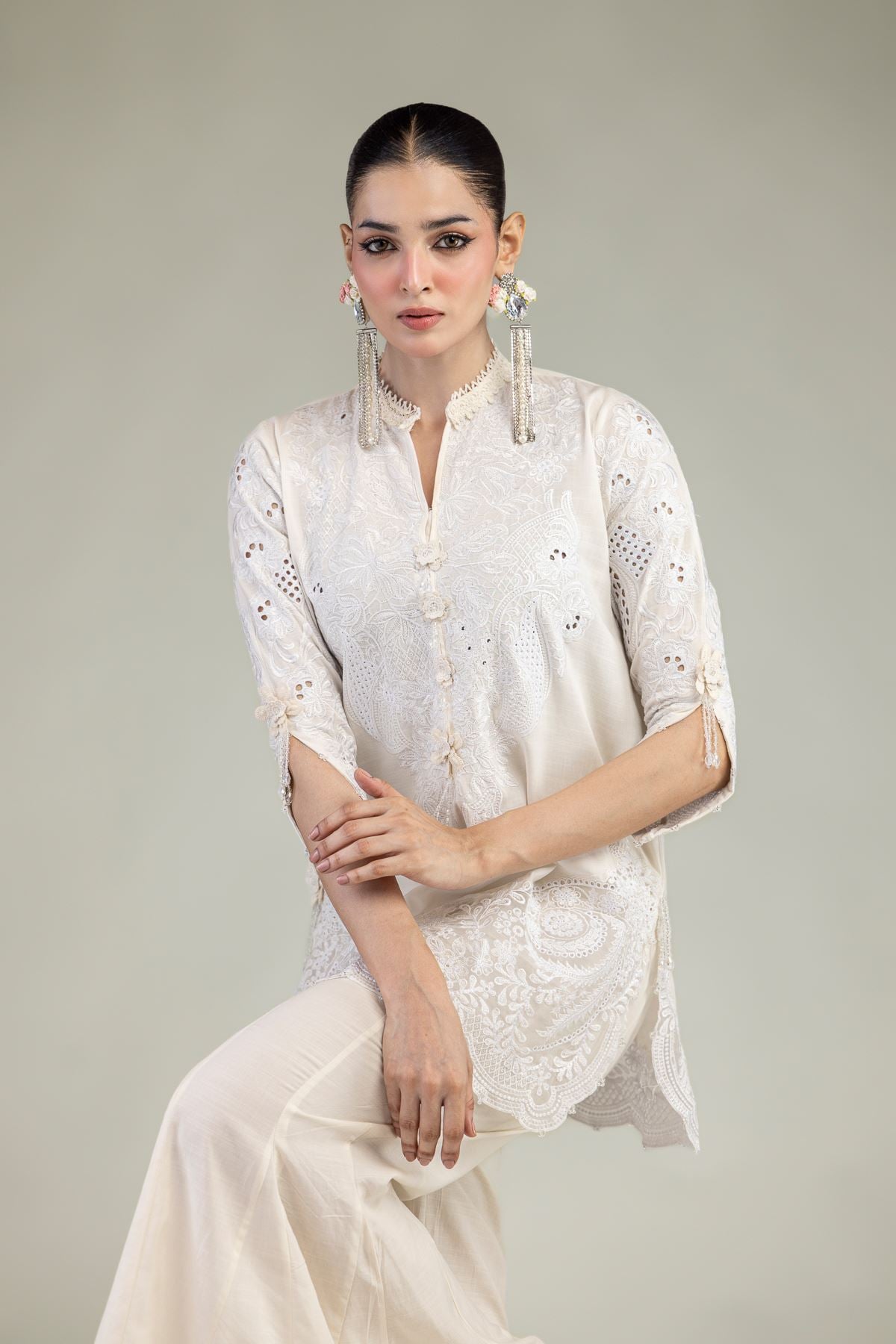 Raw Silk 2-Piece Co-ord Set - T-A11-26-118FI2-VG
