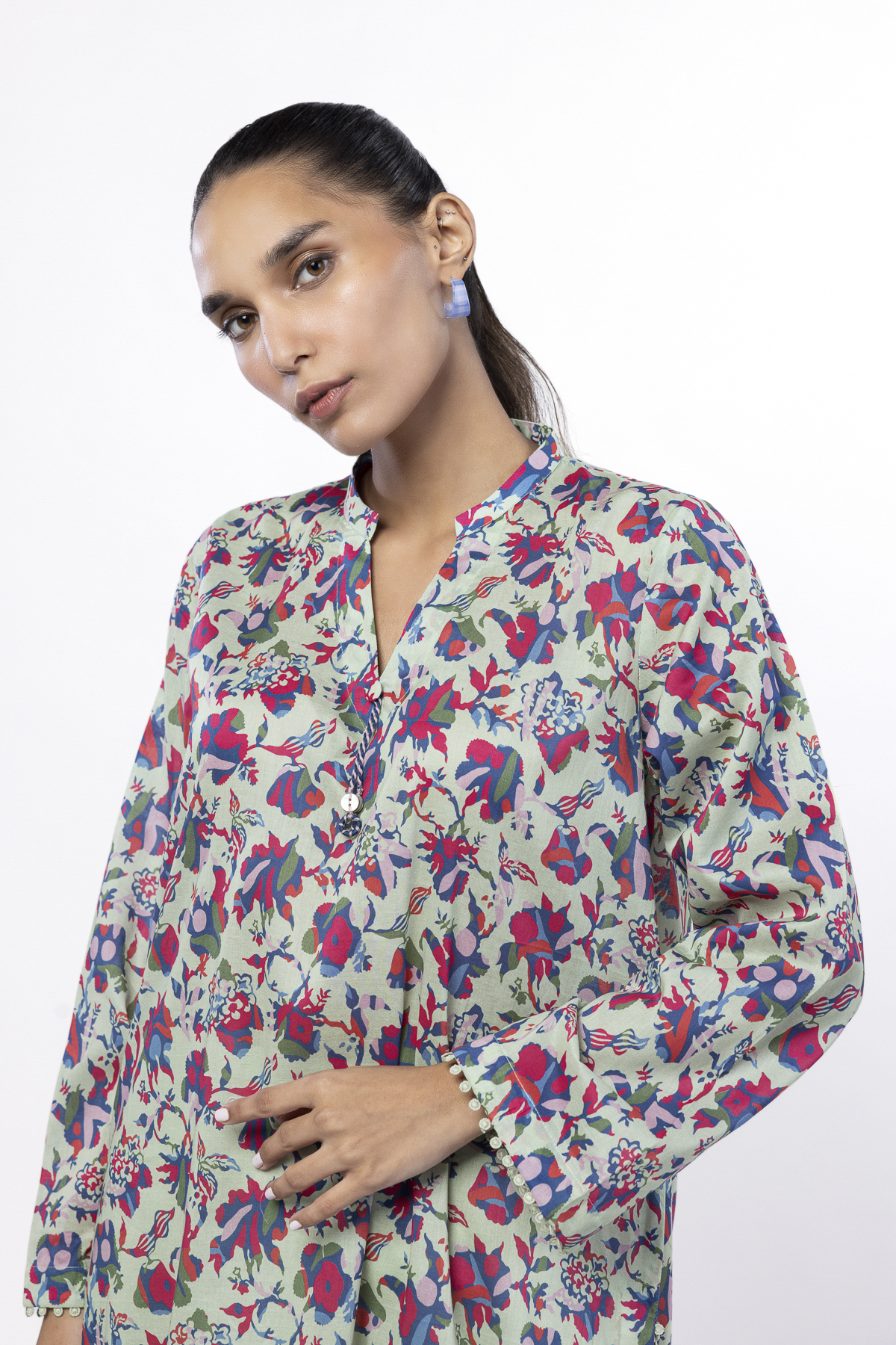 Printed Lawn Fabrics 2 Piece | Top and Bottom - A33-26-106FG-VG