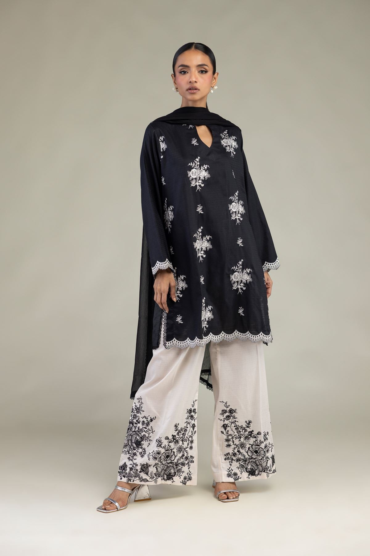 Embroidered | Dobby Tailored Floral 3-Piece