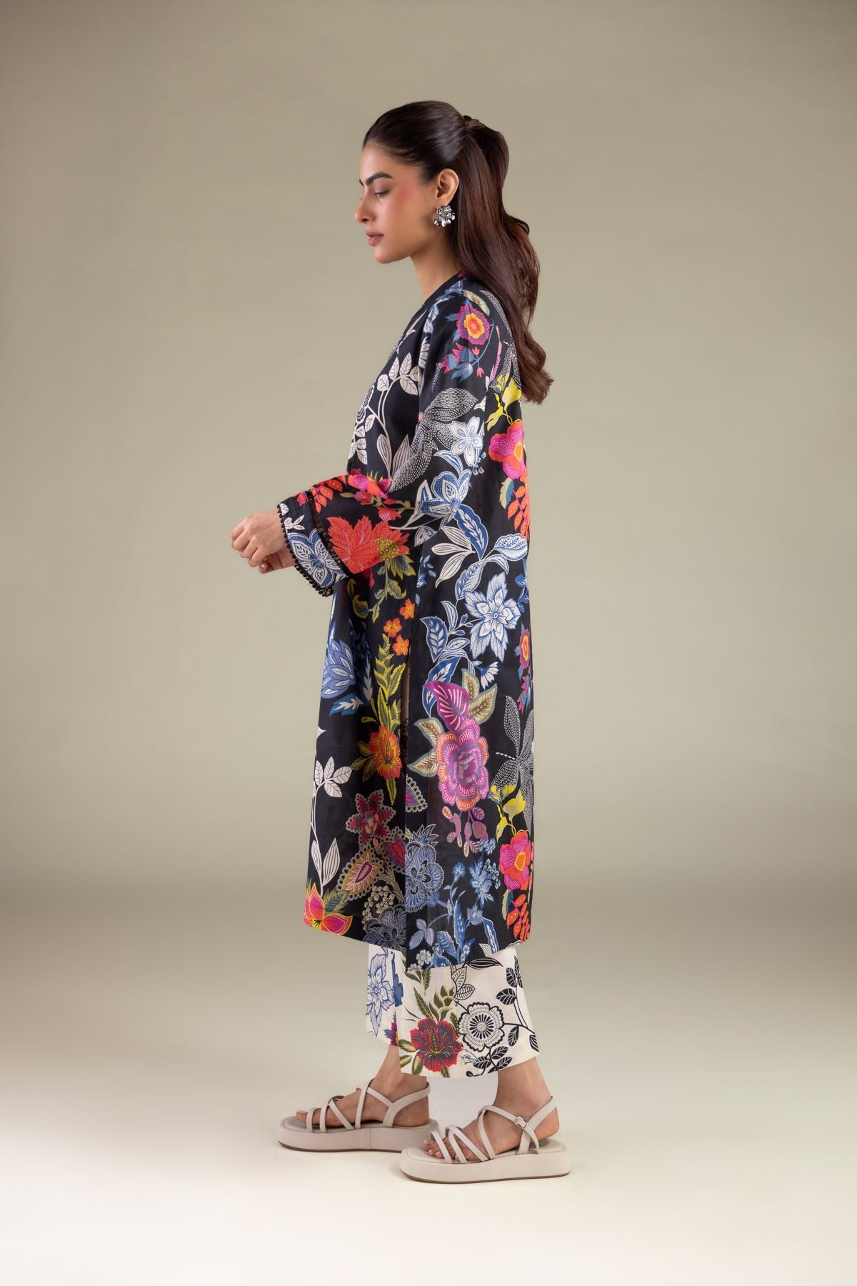 Printed Cambric Summer Floral Pants - 1-26-111-A-D-VG