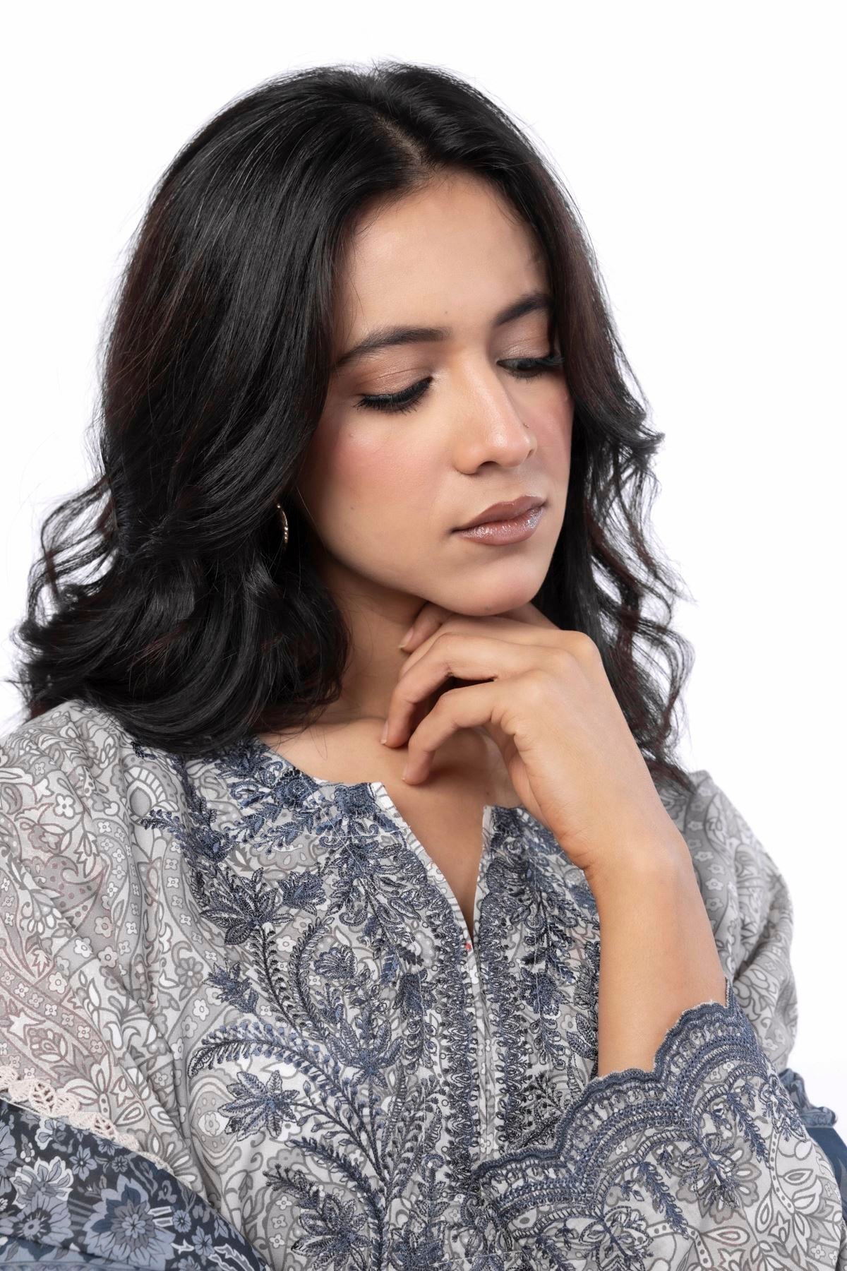 Embroidered Cotton Fabrics 3 Piece - 1001902086