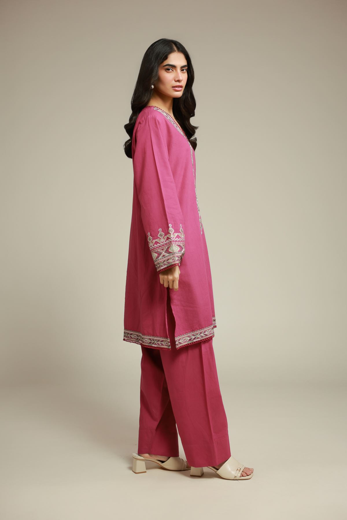 Embroidered Cambric Fabrics 2 Piece | Top and Bottom - A112-26-122EB2-VG
