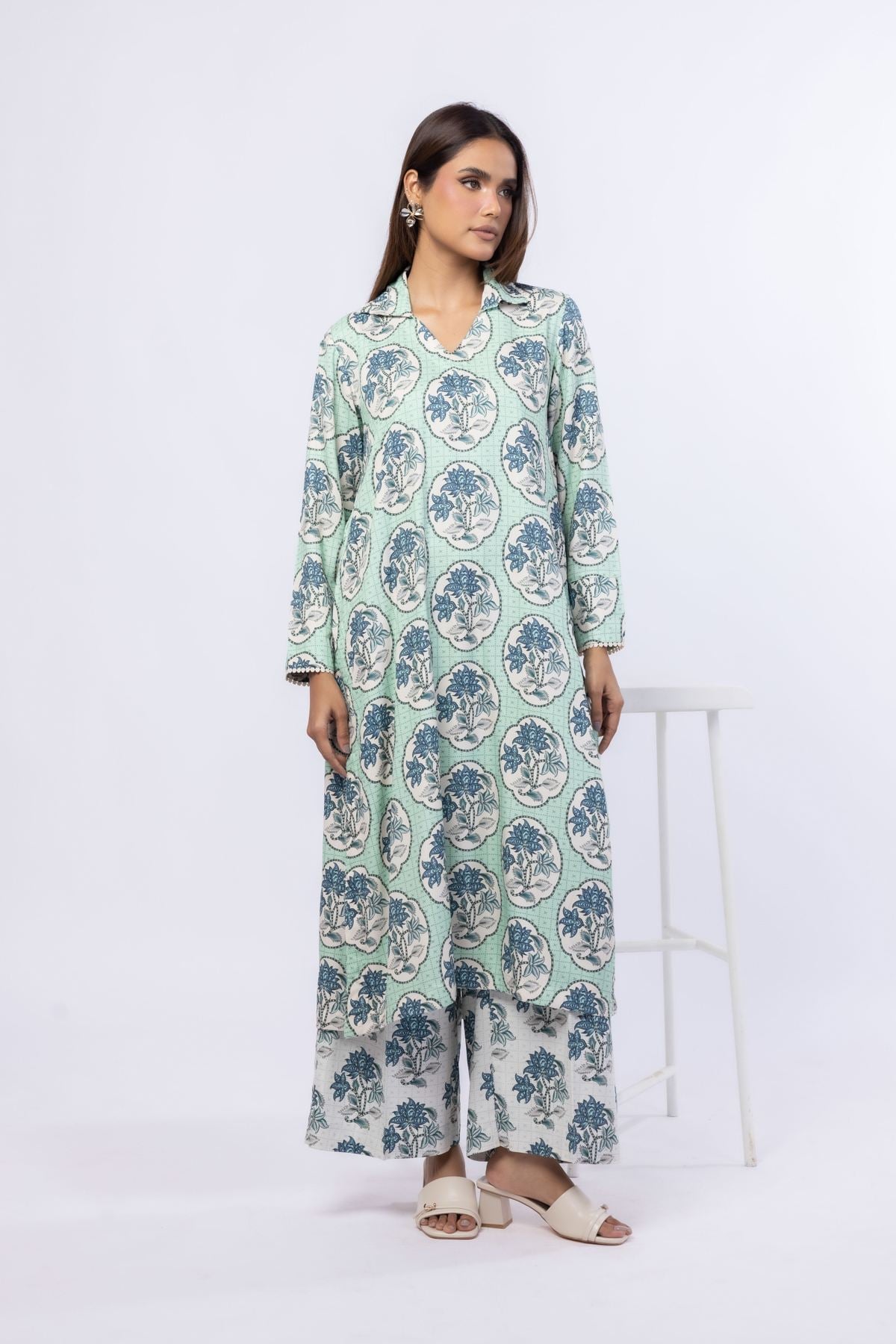 Printed Viscose Crepe Pants - 25-07-7E9-02TA-VG