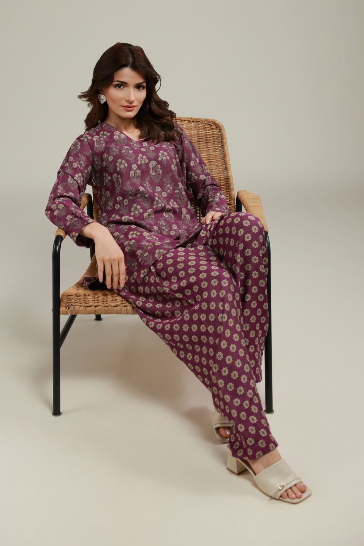 Dyed Jacquard Kurta - 6-26-106-A-H-VG