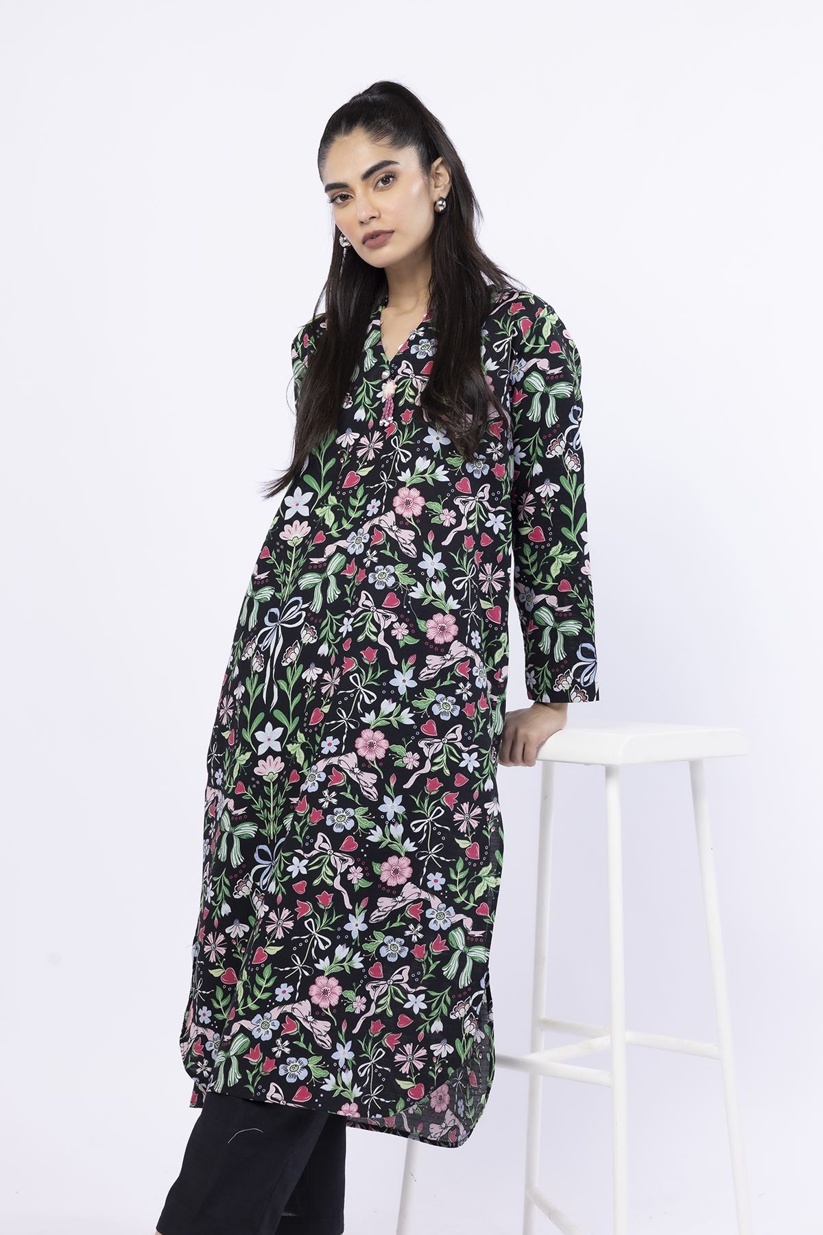 Printed Cotton Dobby Kurta - 25-07-7E1-08BA-VG