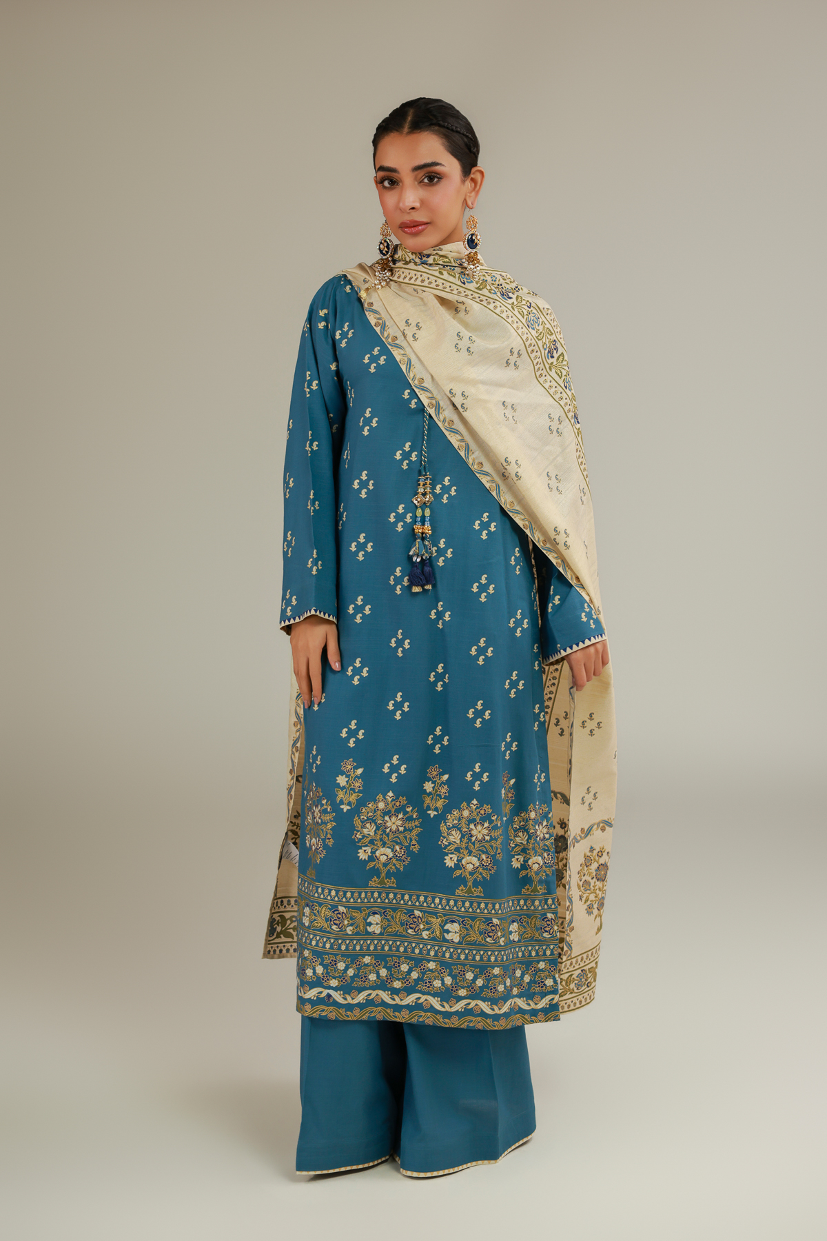 Printed Polyester Silk Dupatta - EST234118TB-VG