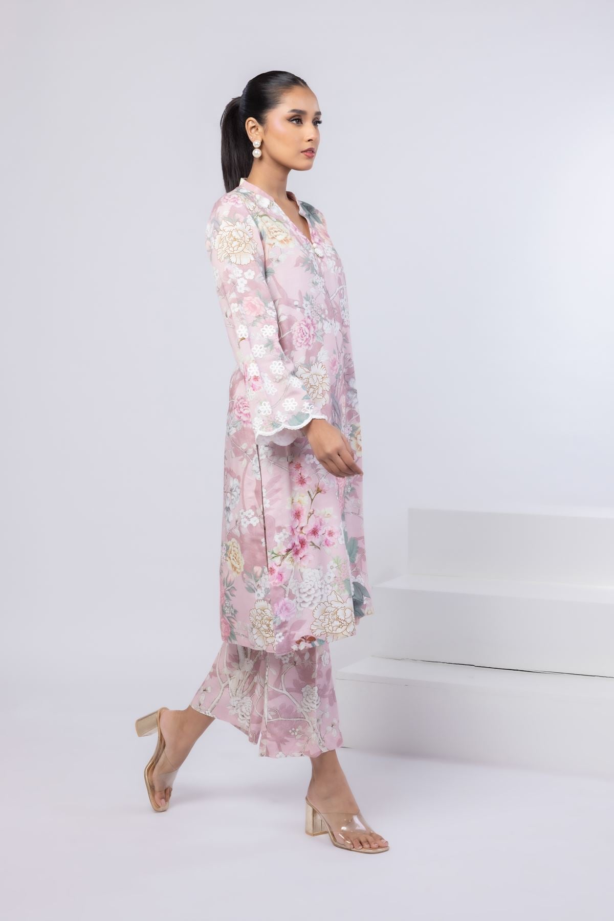 Printed Dull Raw Silk Pants - 25-10-10S1-04TB-VG