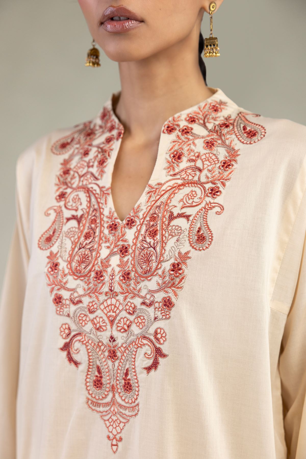 Embroidered Cambric Long Cambric Kurta - 1-26-226-A-I1-VG
