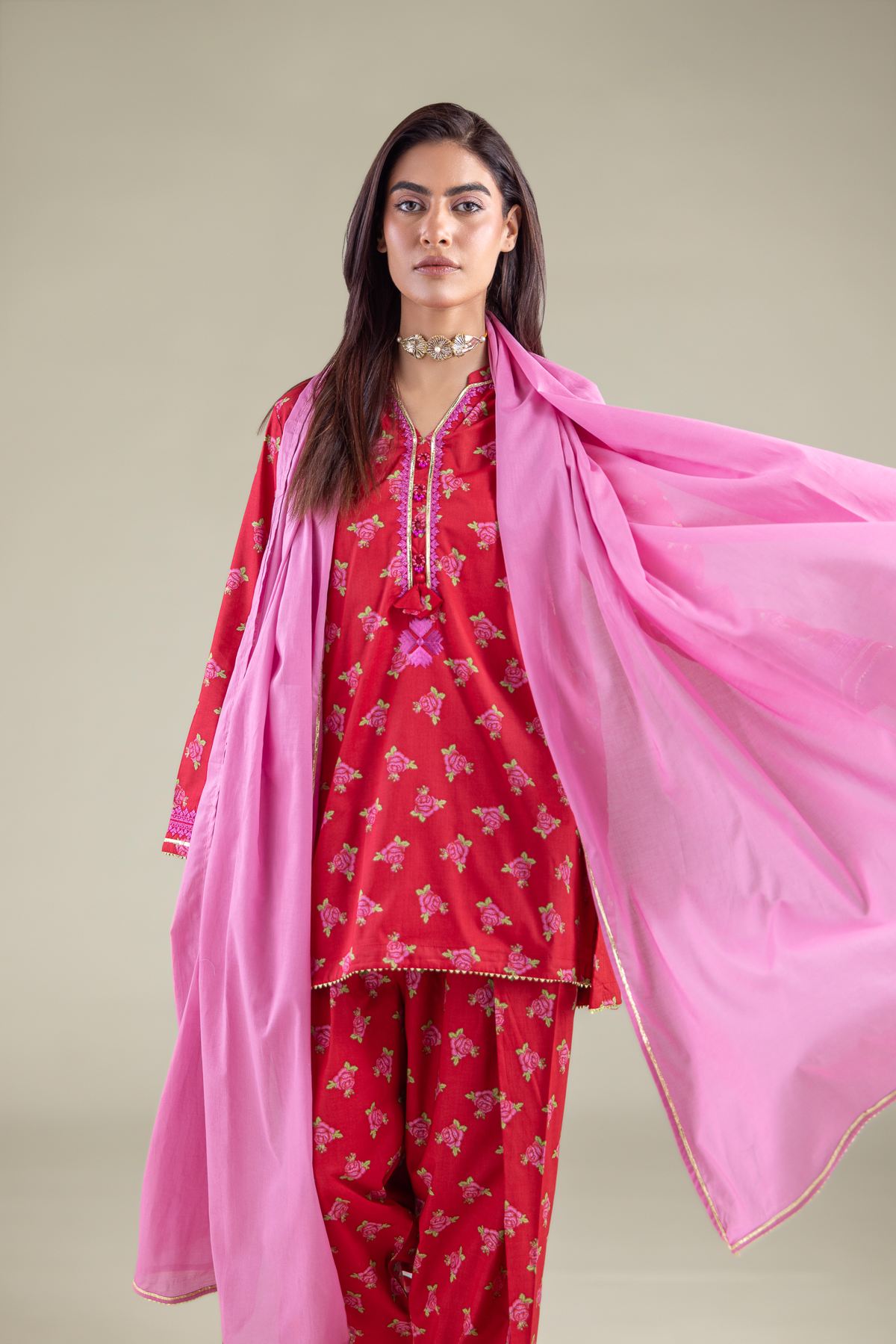 Embroidered Lawn Dupatta - 1-26-119-A-H-VG