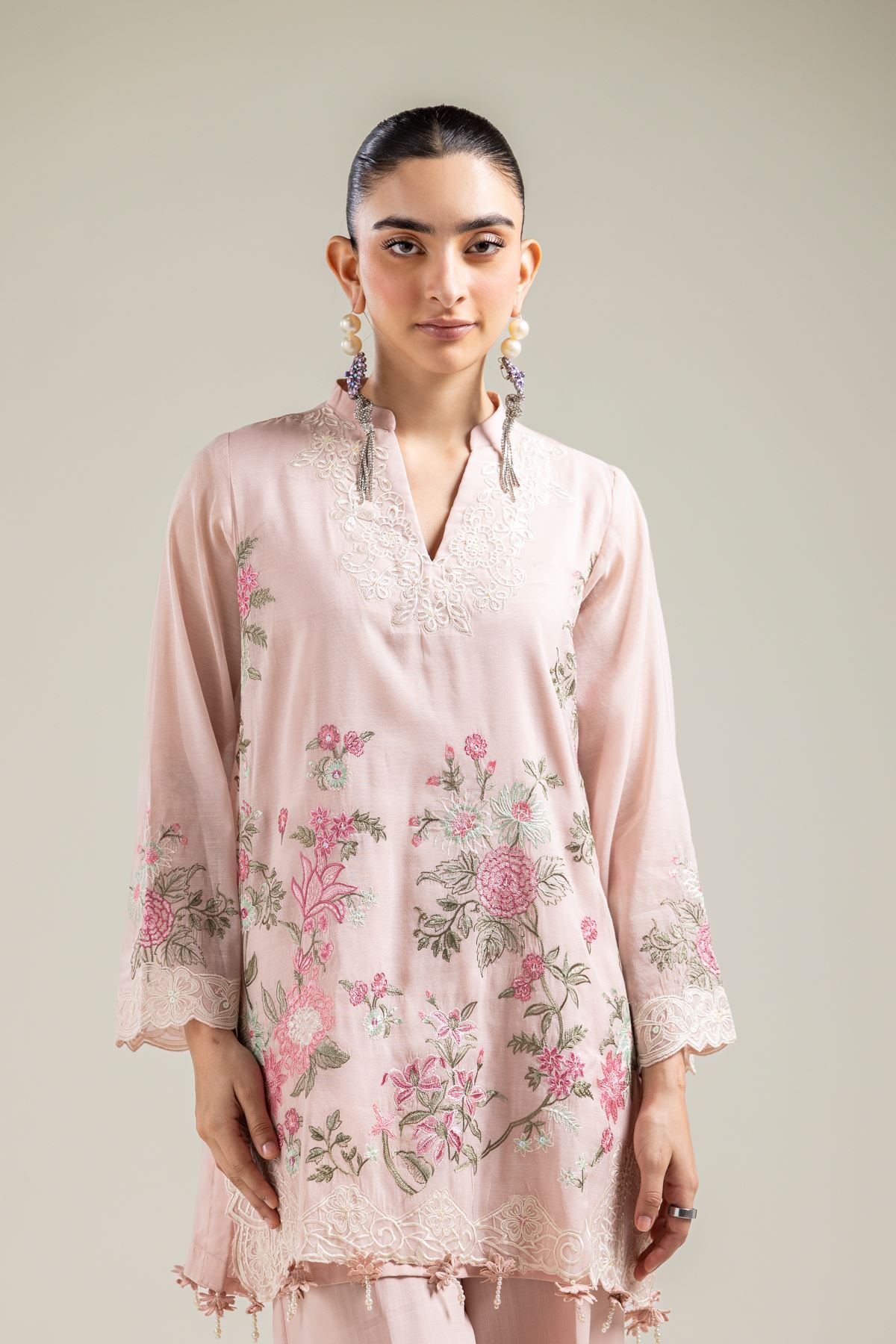 Paper Silk Pink Festive Kurta - 2-26-107-A-B-VG