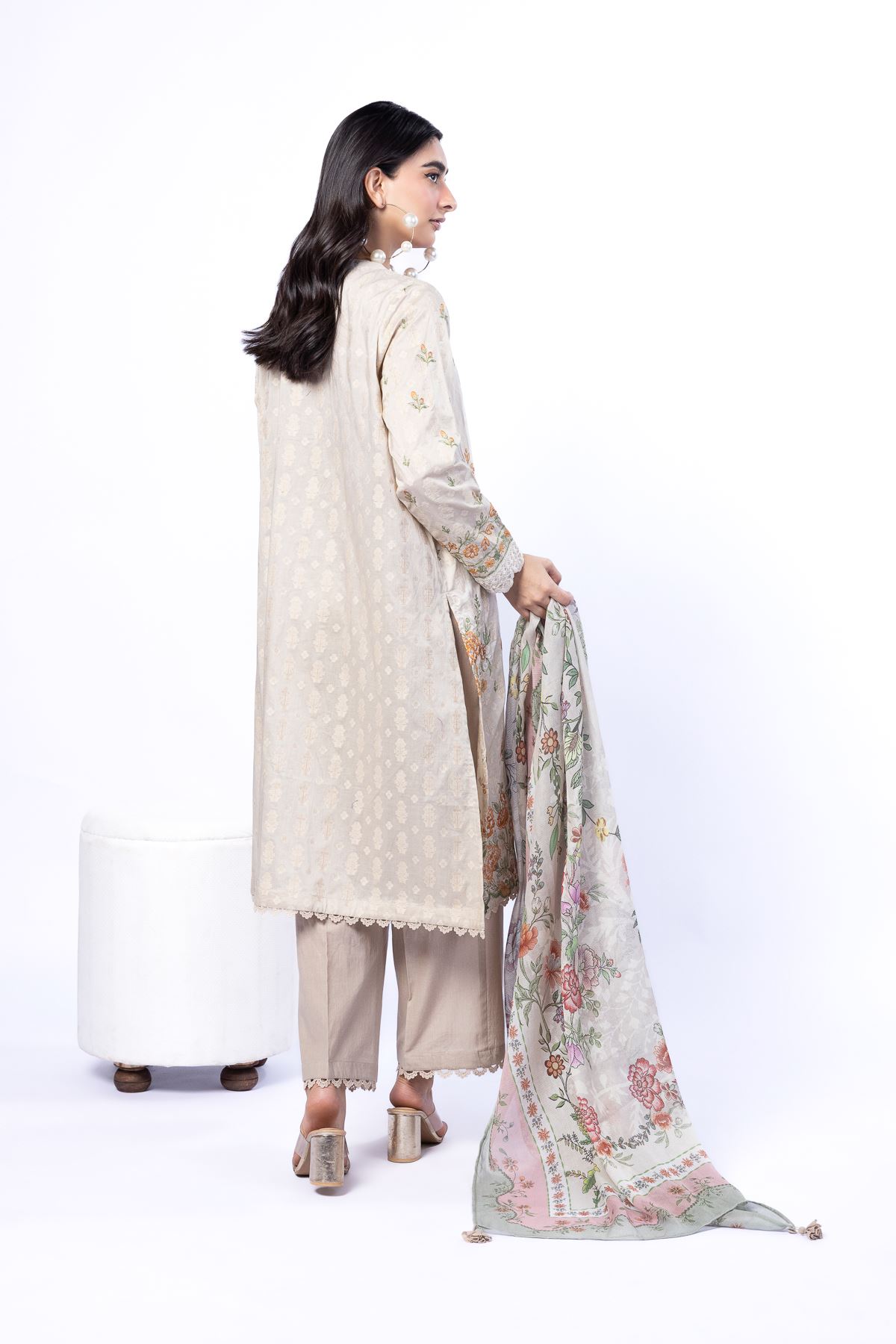 Embroidered Broshia Tailored 3 Piece - T-A22-26-107FG-VG