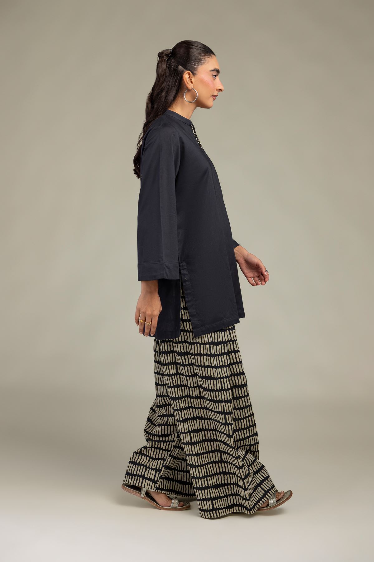Printed Cambric Solid Cambric Kurta - 12-26-301-A-E1-VG