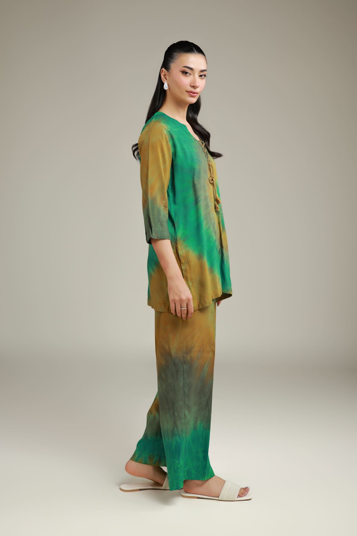 Printed Cotton Viscose Printed Co-ord Set - 26-02-1E13-02TA-VG