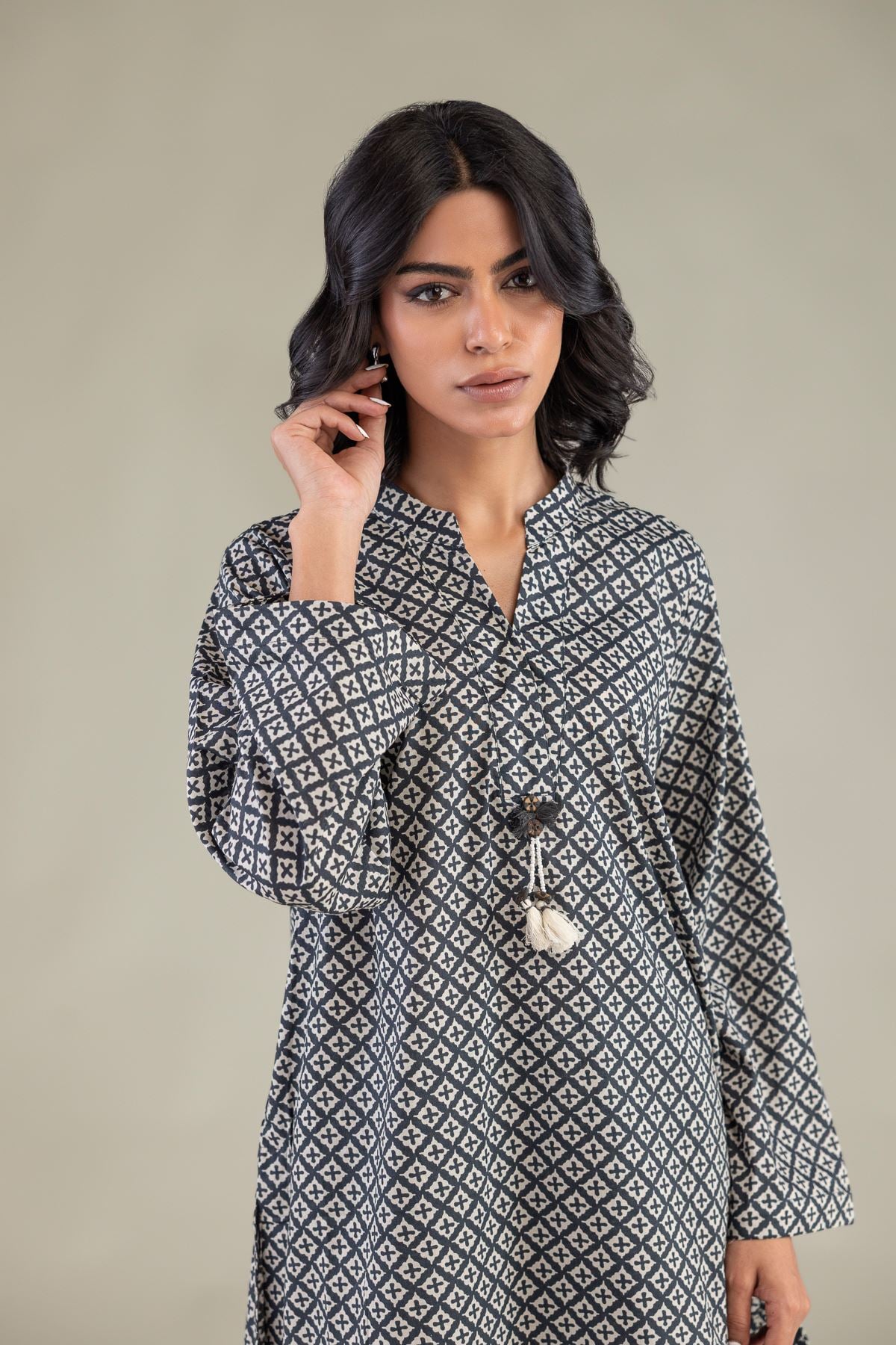 Printed Cambric Short Cambric Kurta - 1-26-216-B-J1-VG