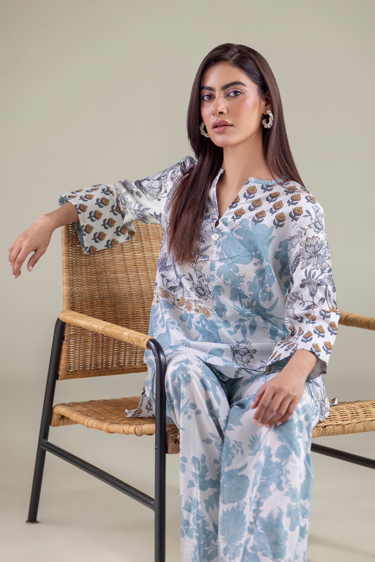 Embroidered Textured Weave Shirt - 6-26-101-A-F-VG