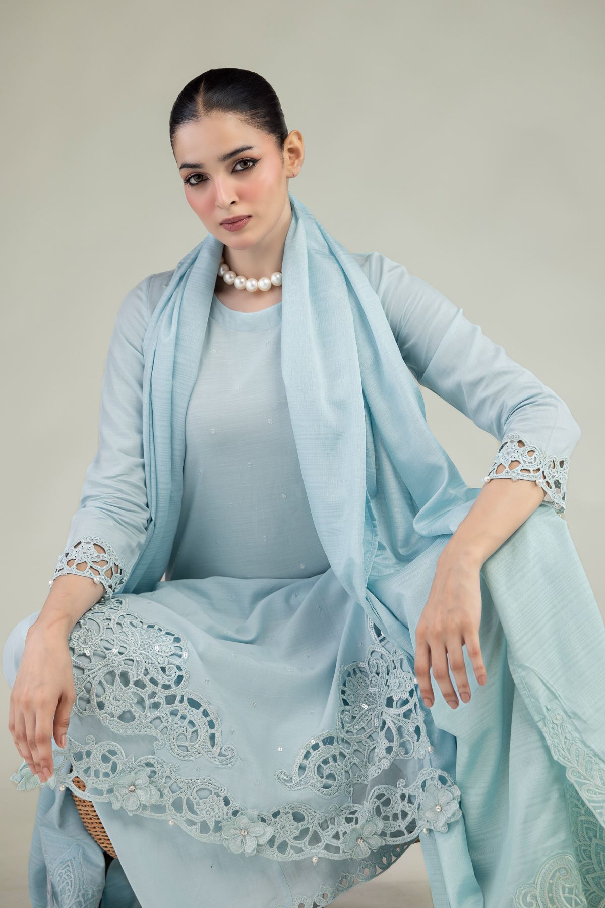 Raw Silk 3-Piece Co-ord Set - 1-26-221-A-G1-VG
