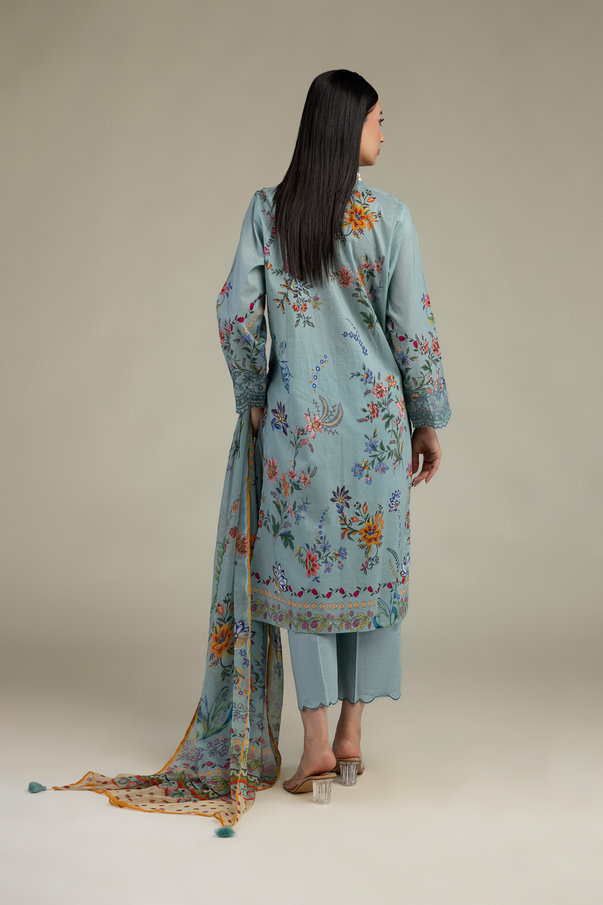 Embroidered Cambric Tailored 3 Piece - 1-26-102-A-F-VG