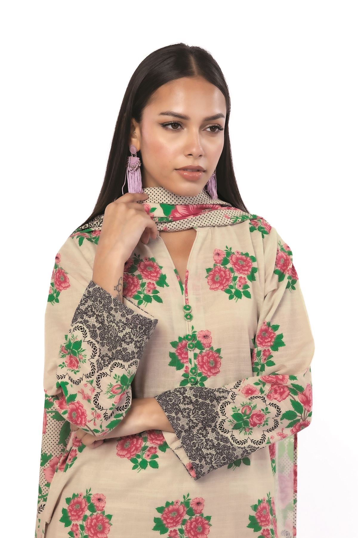 Printed Khaddar Fabrics 3 Piece - KW33B-VG