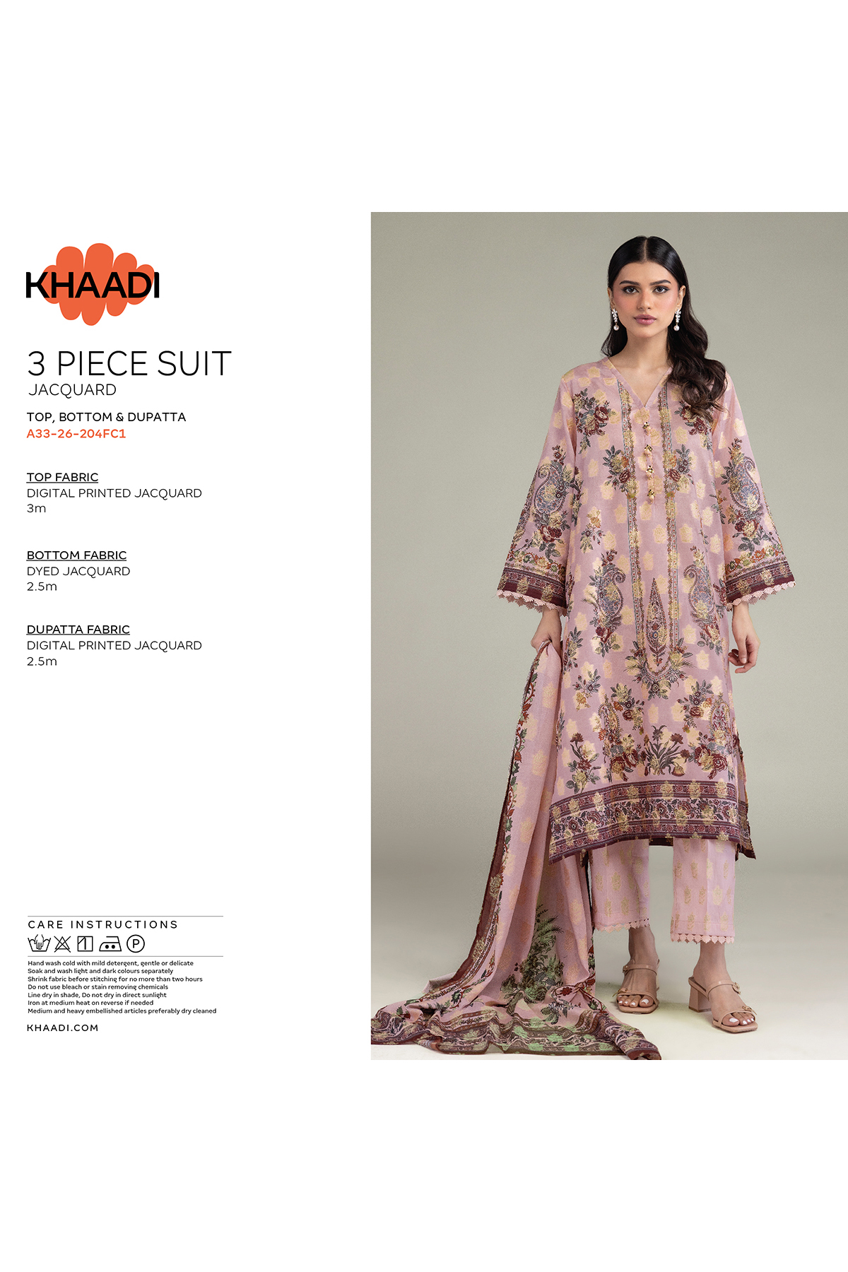 Printed Jacquard Fabrics 3 Piece - T-A33-26-207FD1-VG