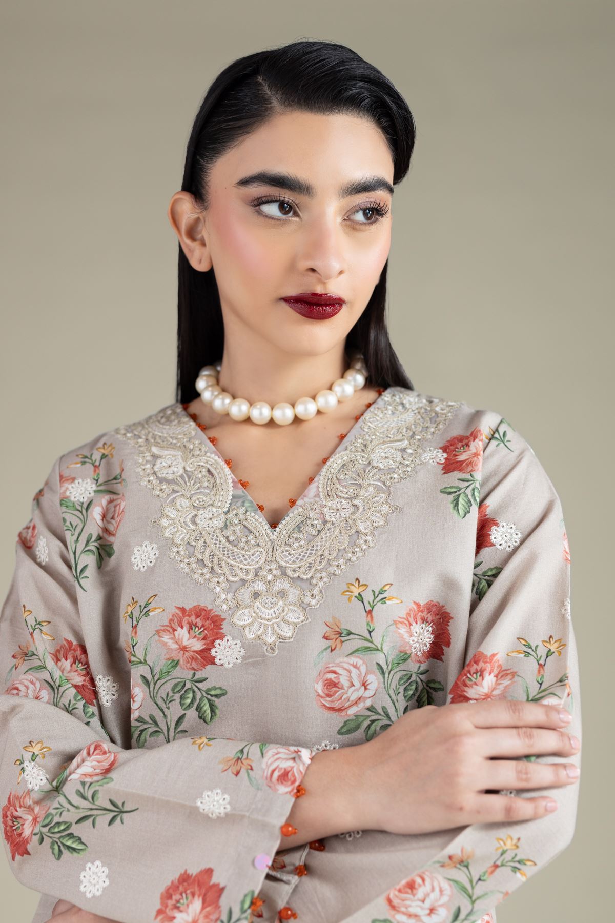 Embroidered Mesuri Kurta - 25-10-12E11-07TA-VG