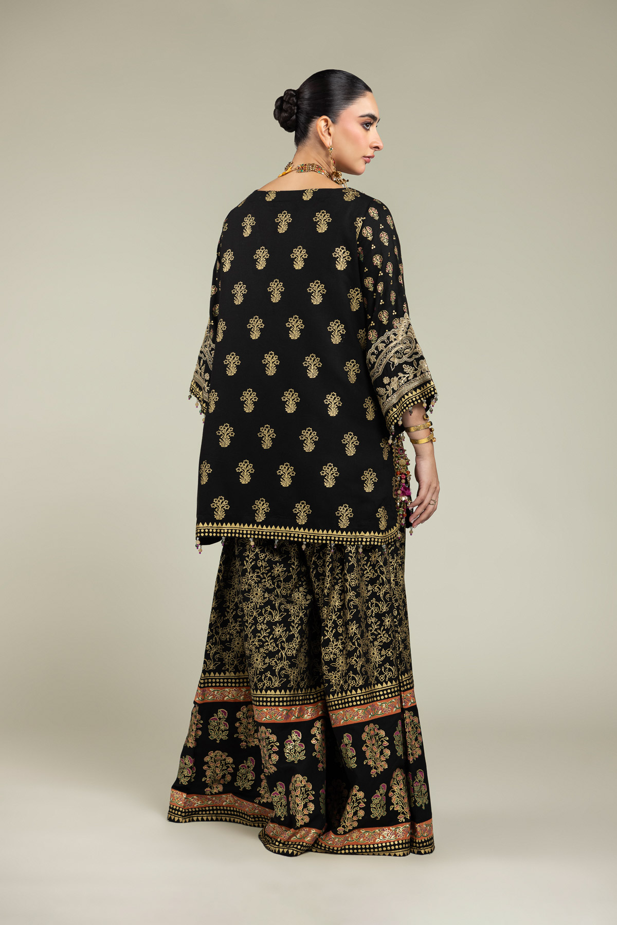 Embroidered Raw Silk 2-Piece Set - 8-26-303-A-C1-VG