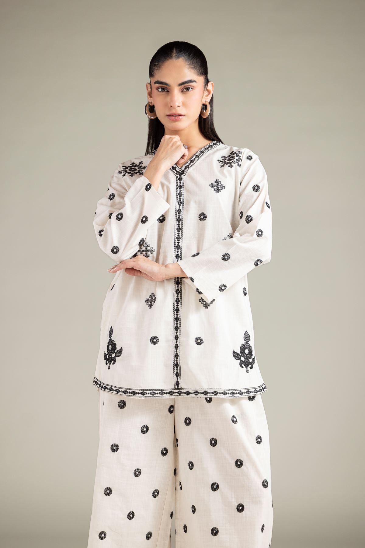 Textured Cotton Tunic - 6-26-105-A-C-VG